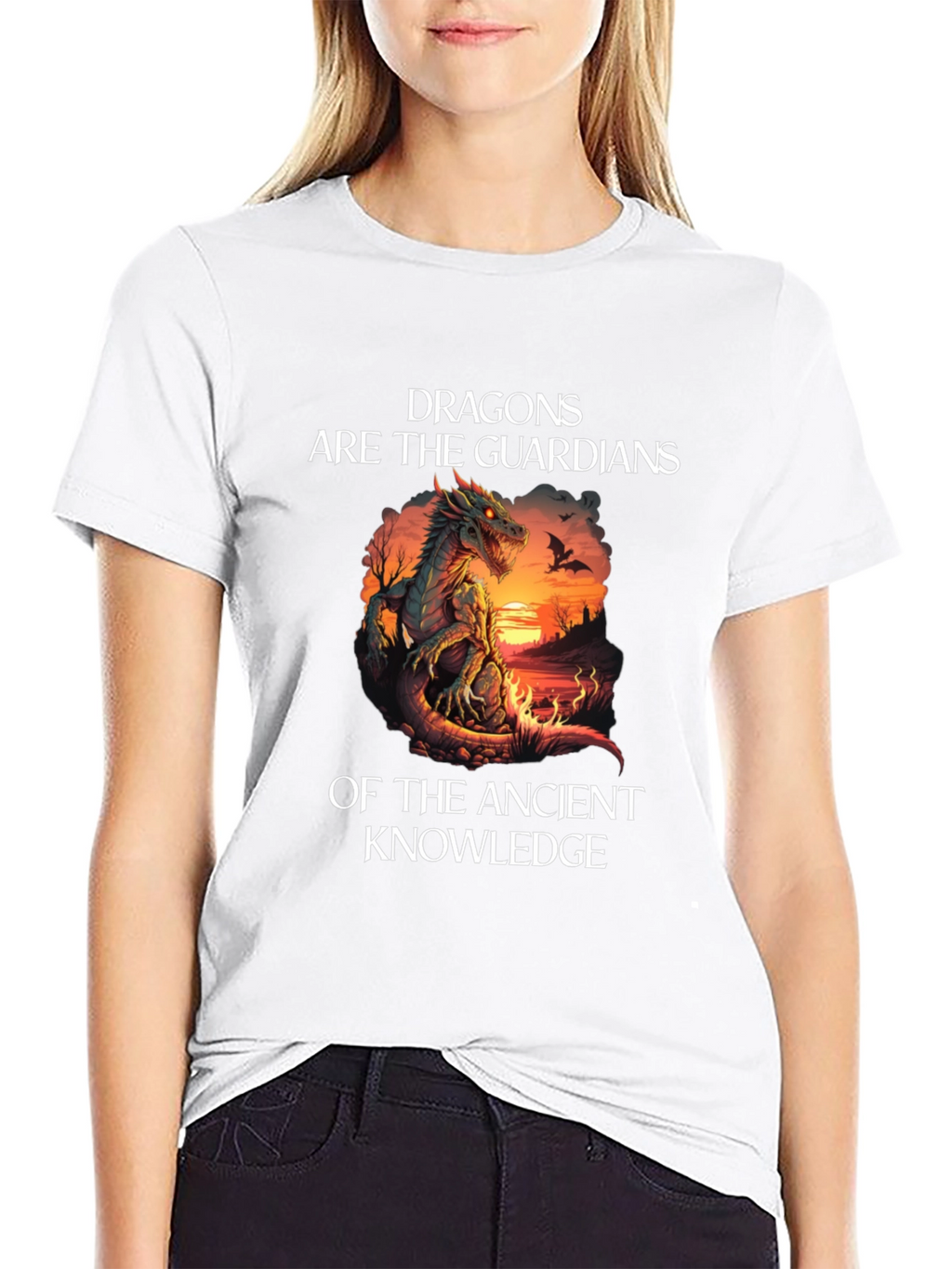 Dragon Guardians Ancient Knowledge Black T-Shirt