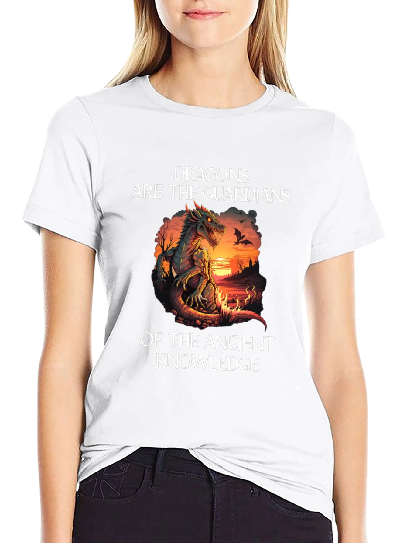 Dragon Guardians Ancient Knowledge Black T-Shirt