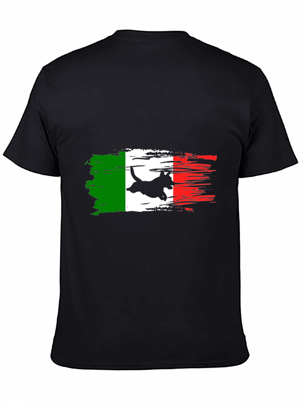 Italian Flag Dog T-Shirt - Black