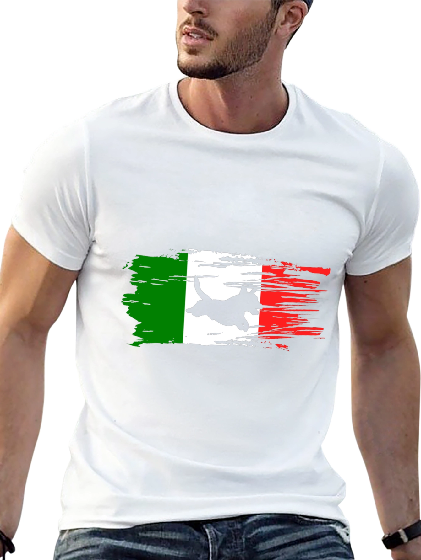 Italian Flag Dog T-Shirt - Black