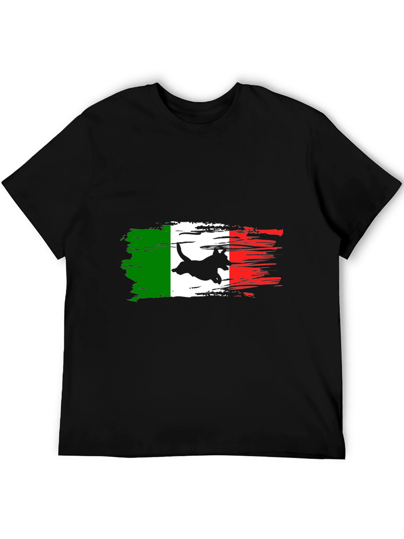 Italian Flag Dog T-Shirt - Black
