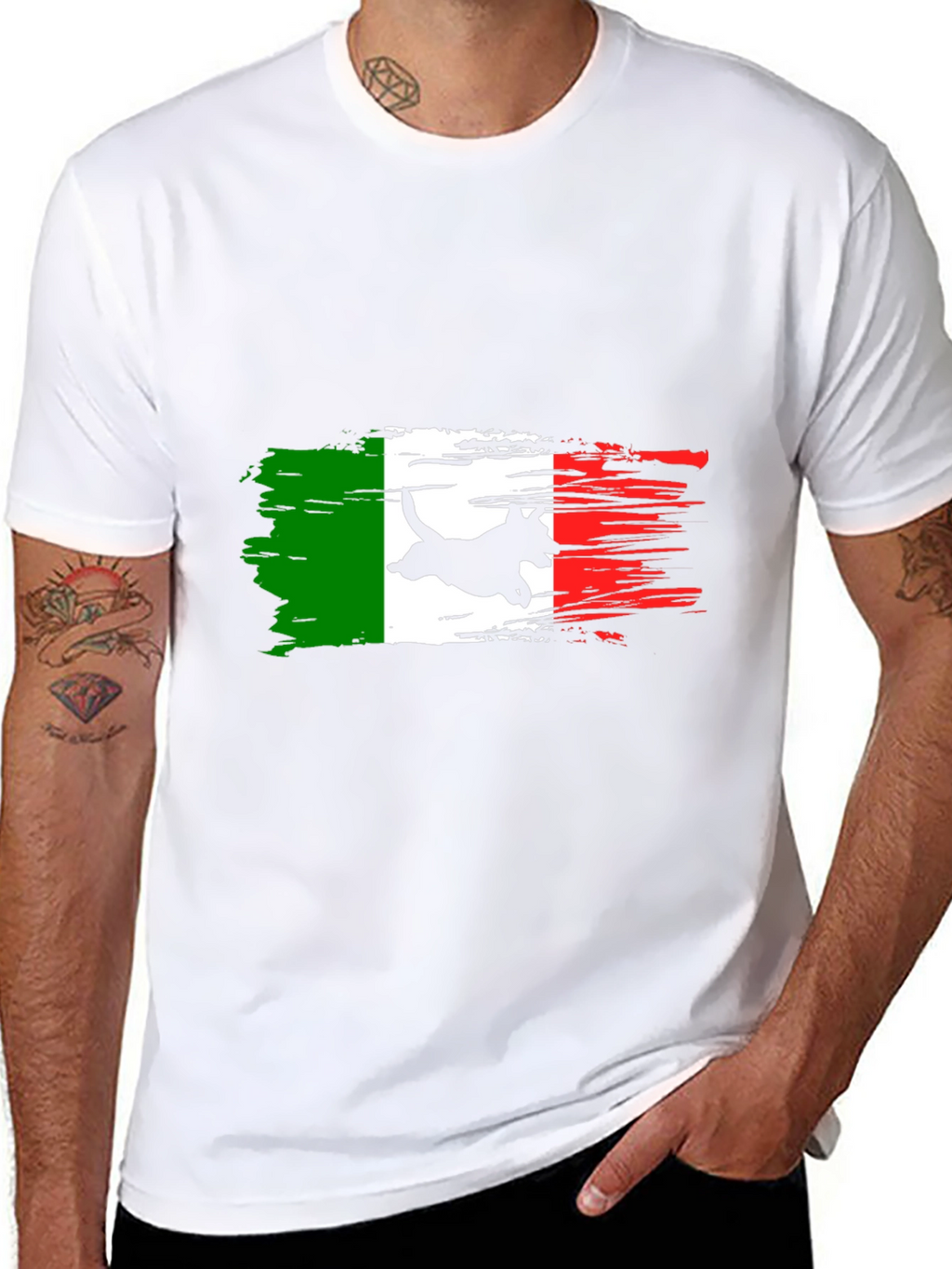 Italian Flag Dog T-Shirt - Black