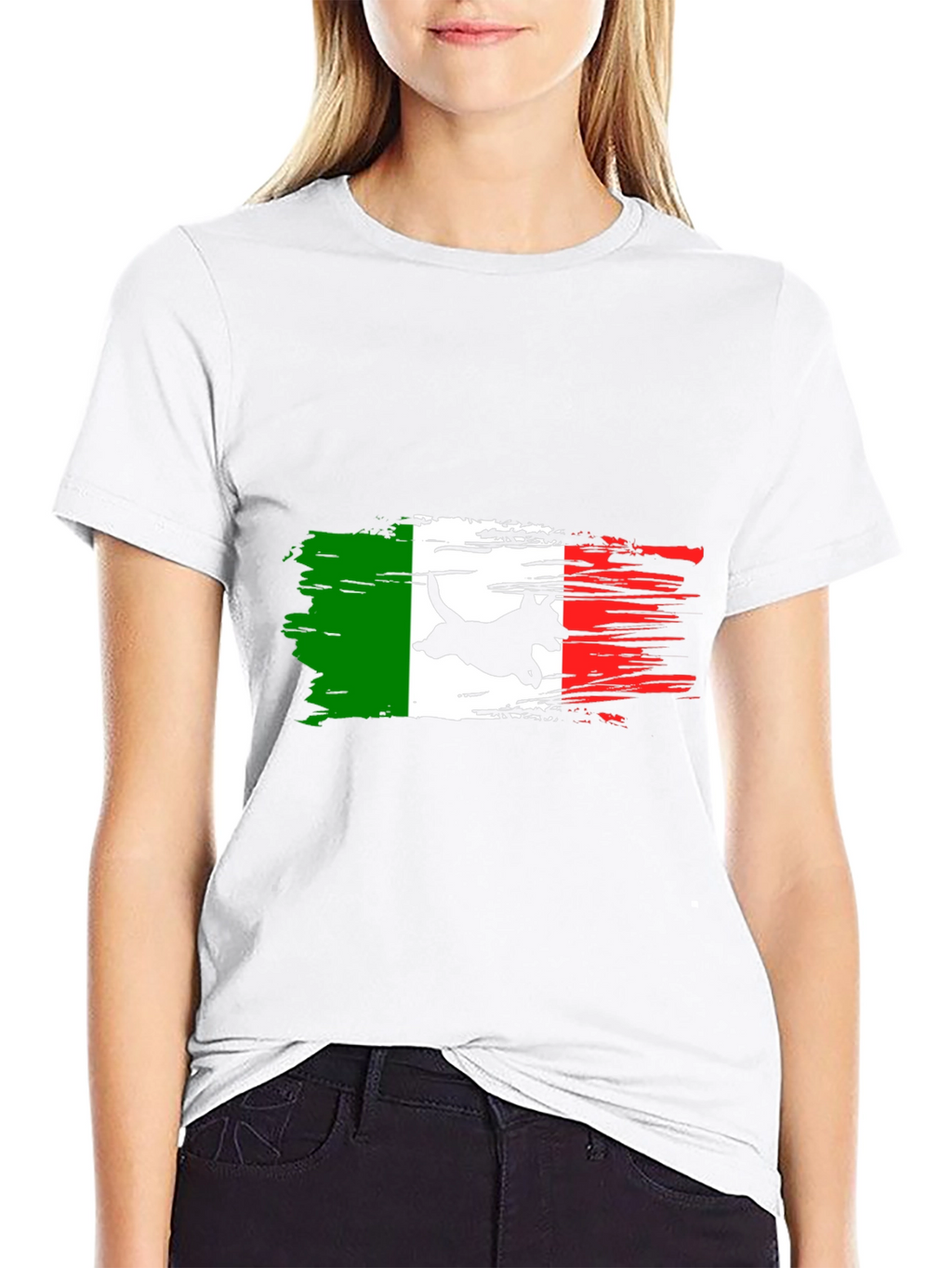 Italian Flag Dog T-Shirt - Black
