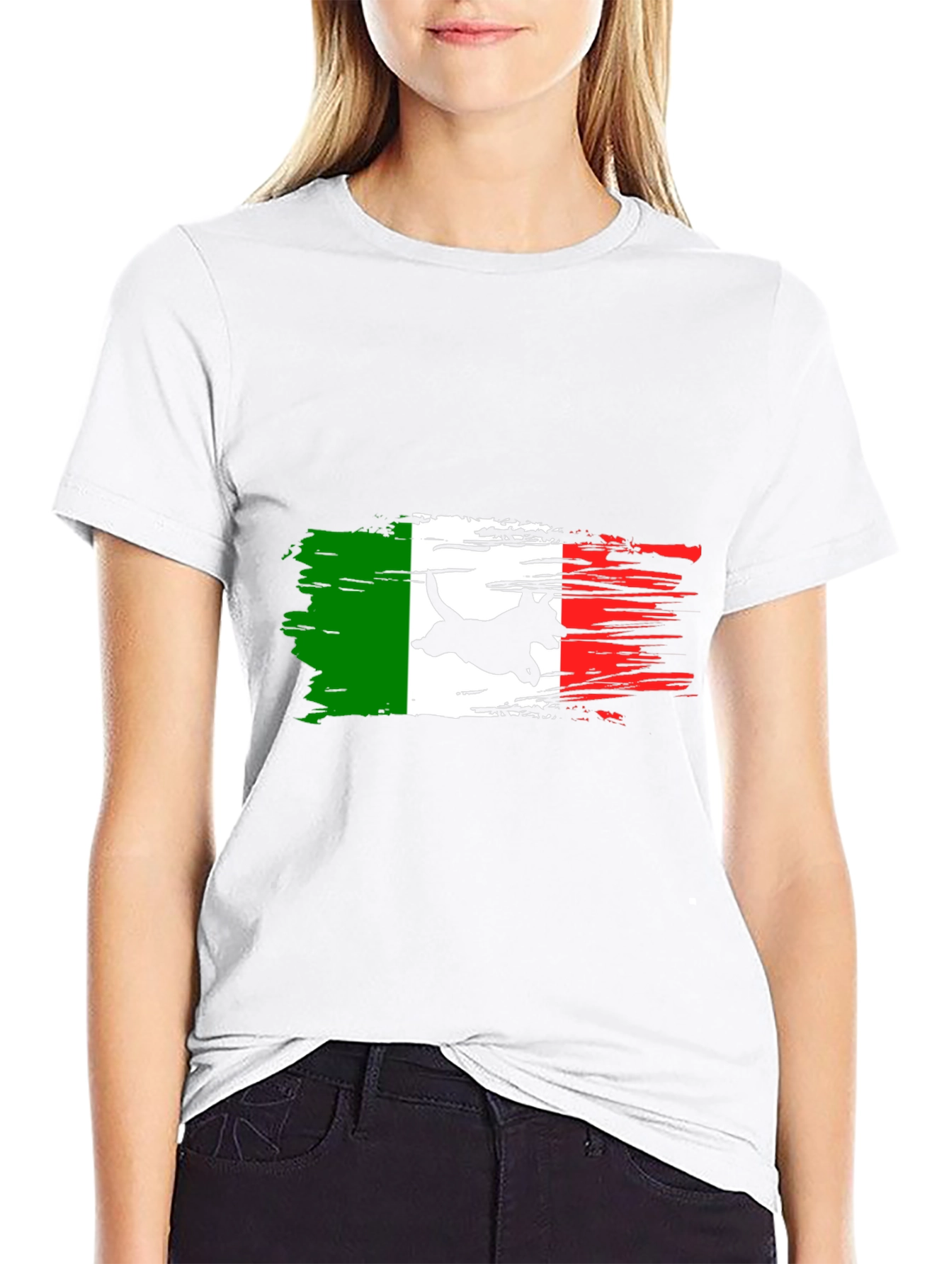 Italian Flag Dog T-Shirt - Black