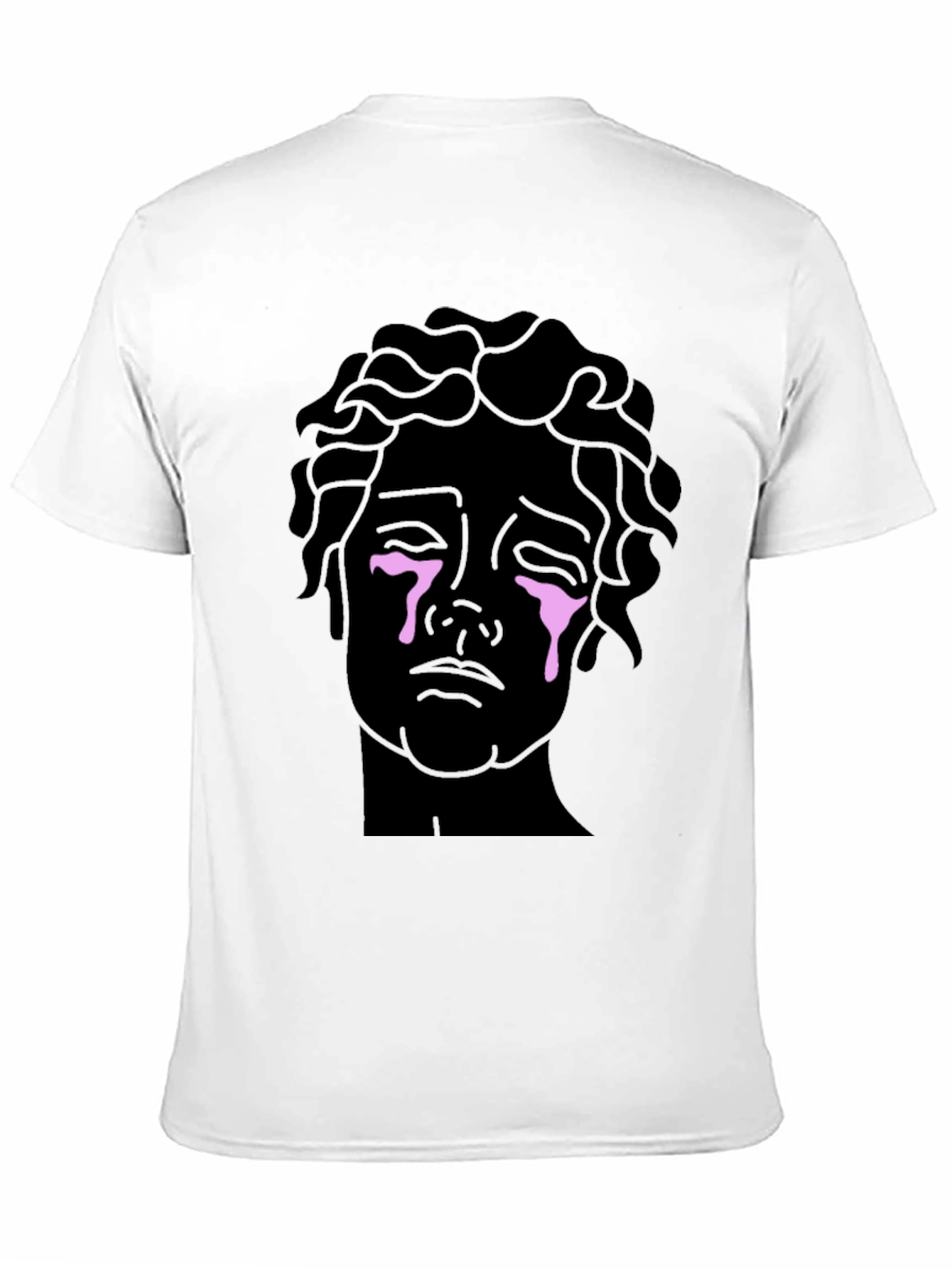 Crying Statue Graphic Tee - Stylish Unisex Black T-Shirt