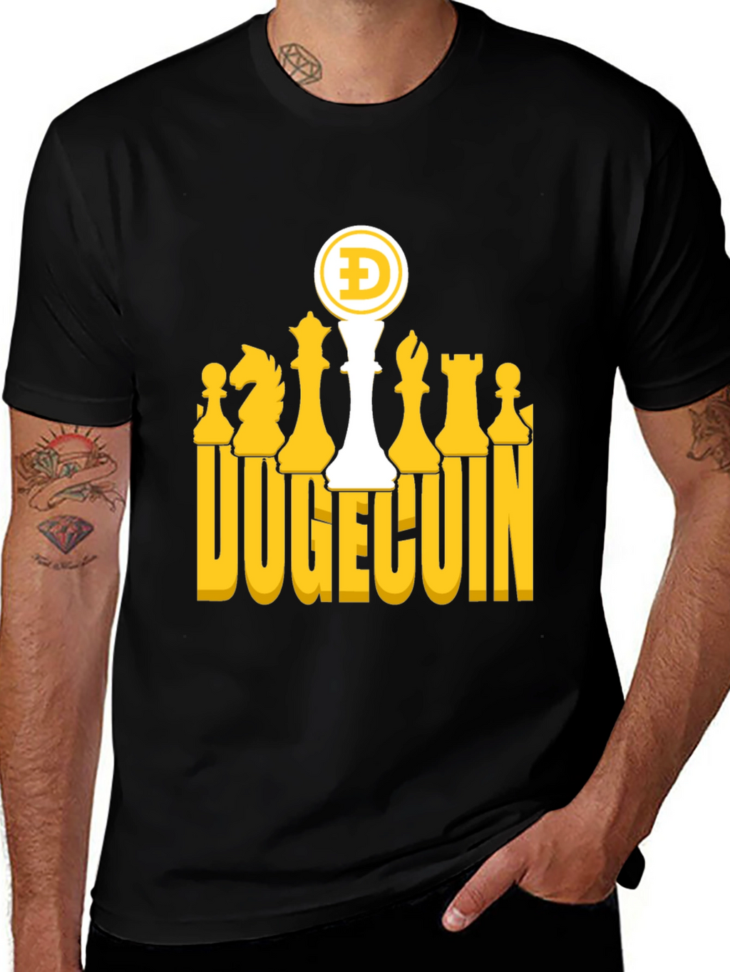 DogeChess Black T-Shirt - Crypto Tee