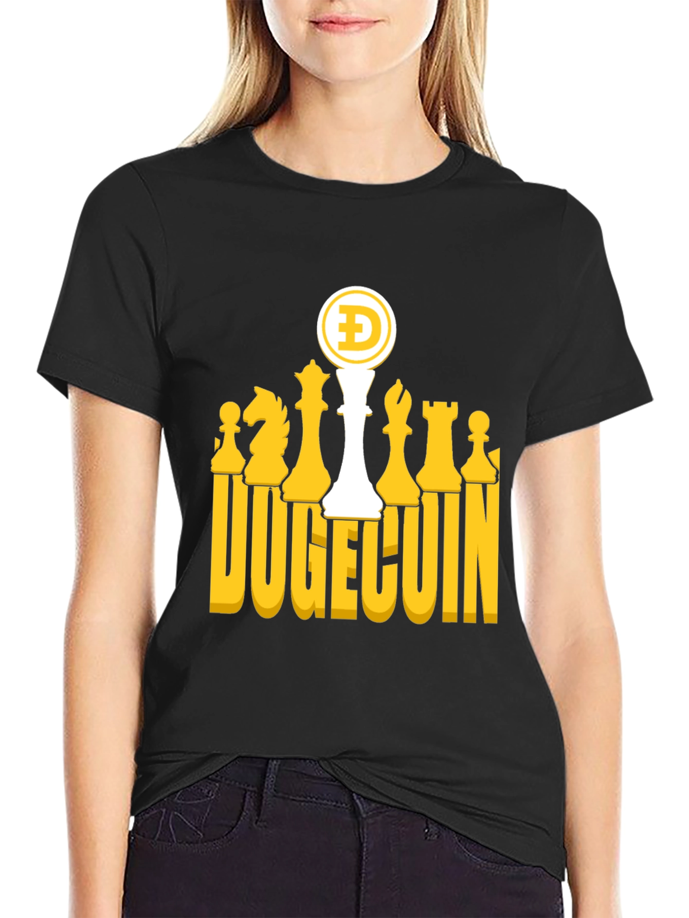 DogeChess Black T-Shirt - Crypto Tee