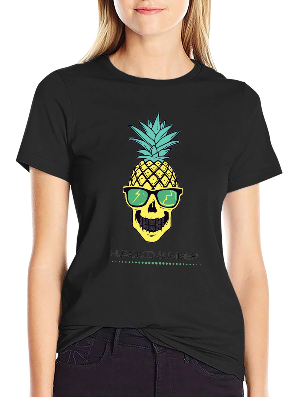 Hijacked Summer Pineapple Skull Graphic Tee