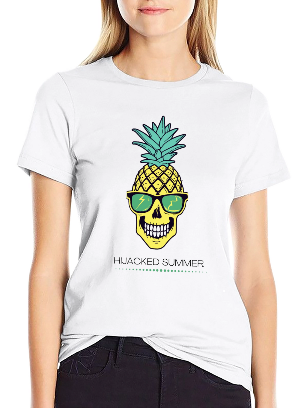Hijacked Summer Pineapple Skull Graphic Tee