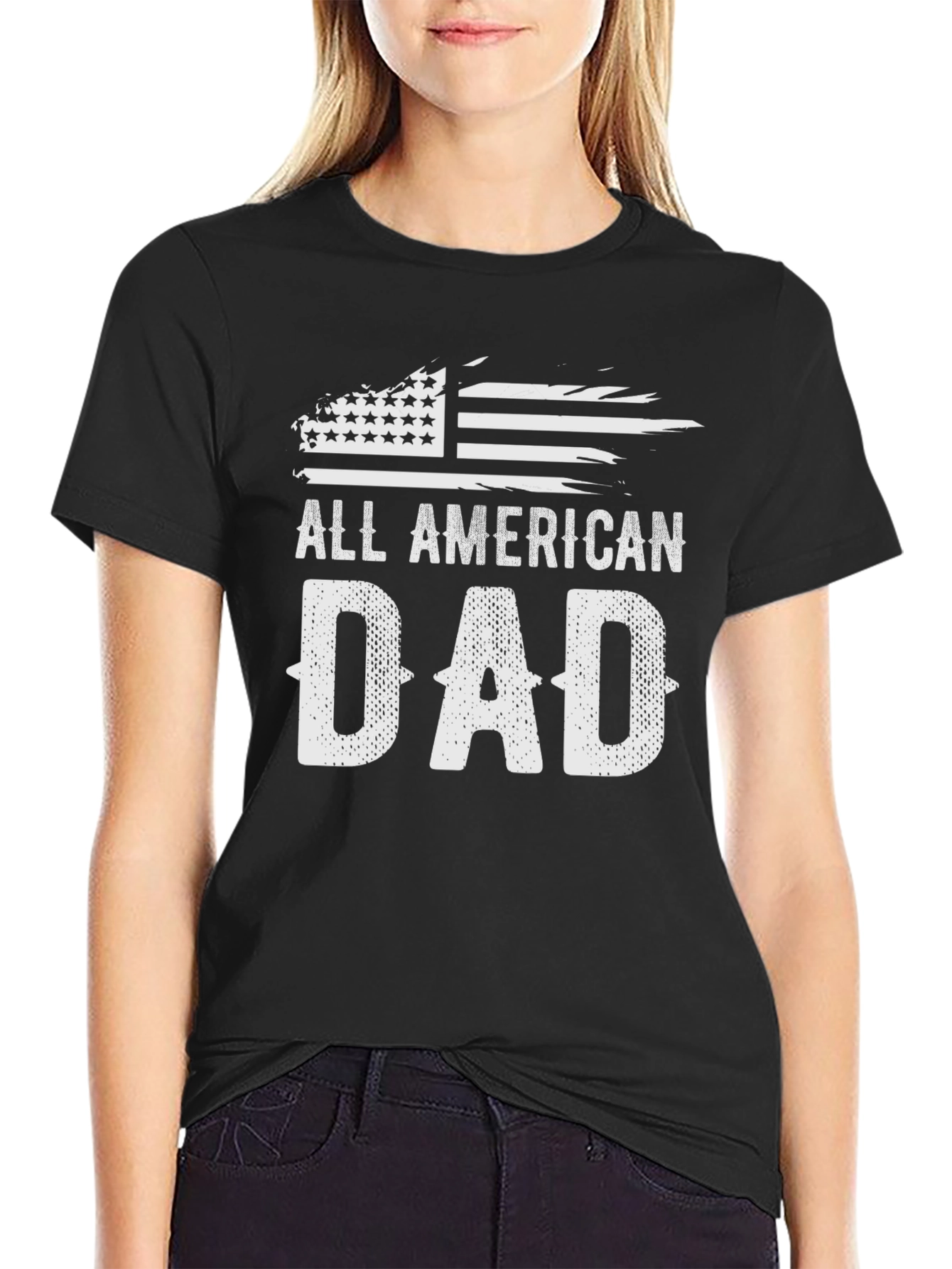 All American Dad Graphic Tee - Patriotic Fathers Day Shirt