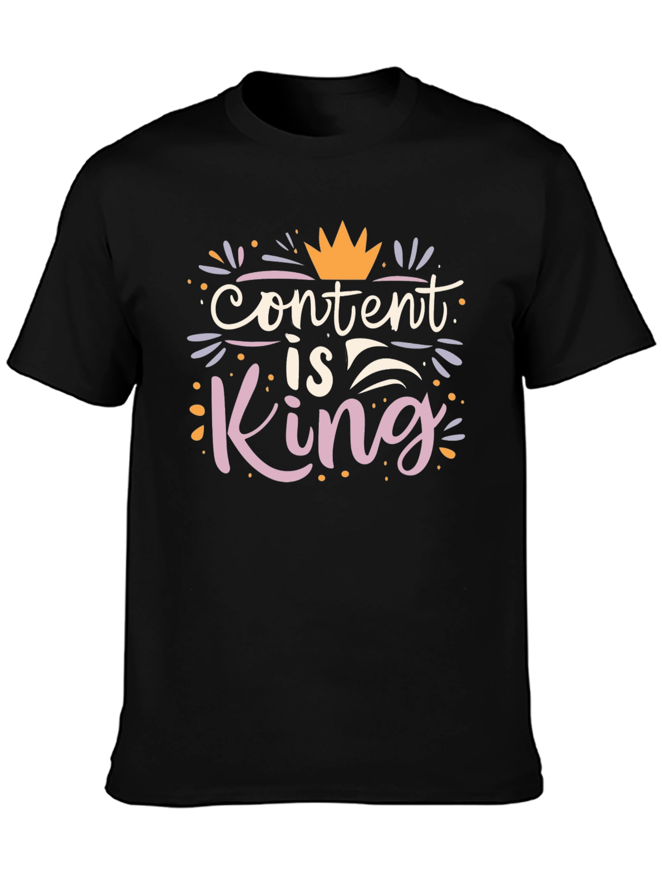Content is King Graphic Tee - Trendy Black T-Shirt