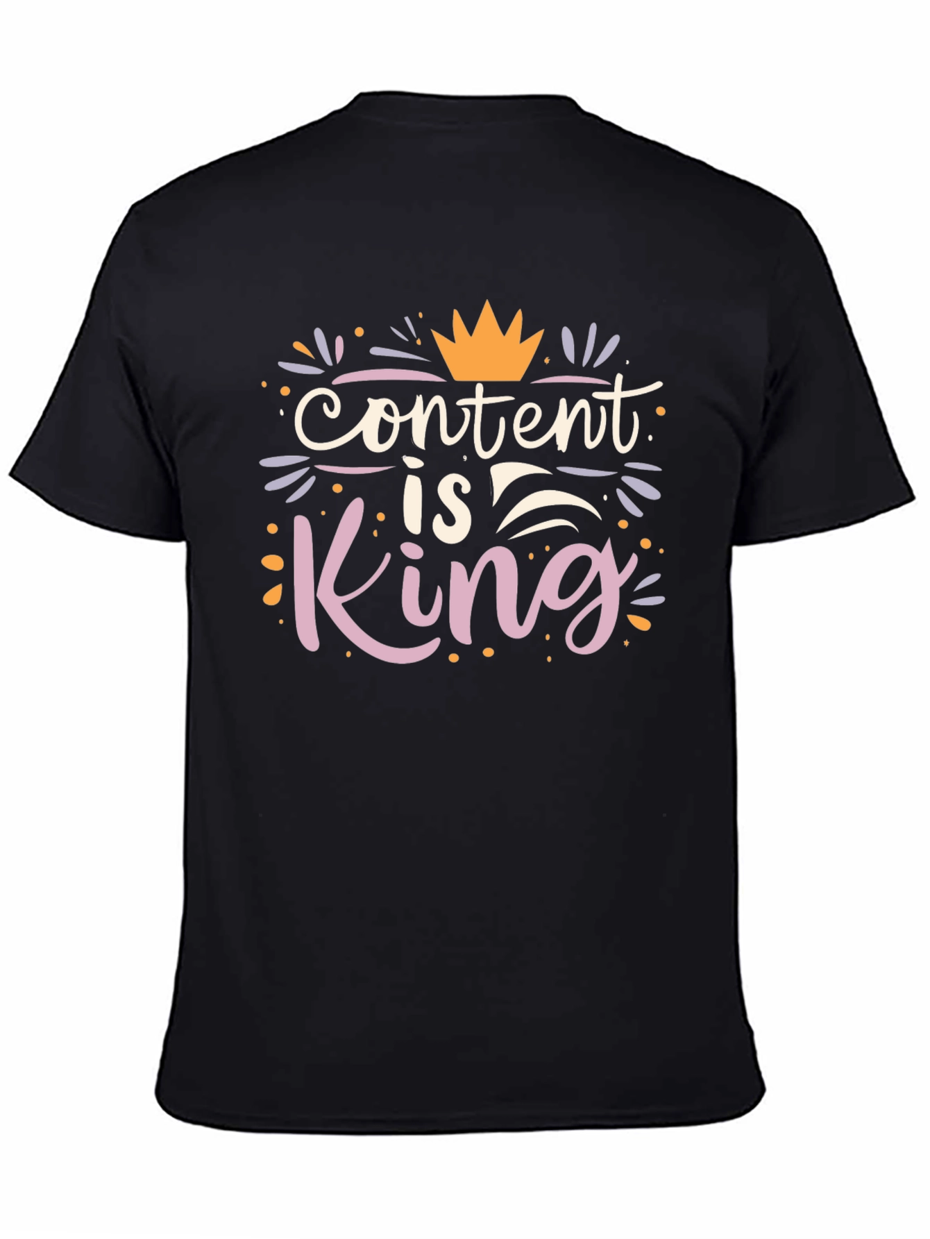 Content is King Graphic Tee - Trendy Black T-Shirt