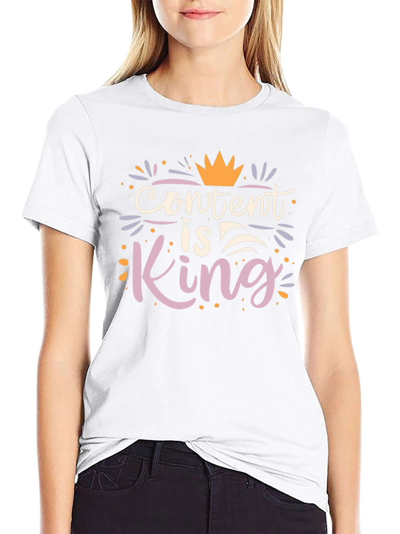 Content is King Graphic Tee - Trendy Black T-Shirt
