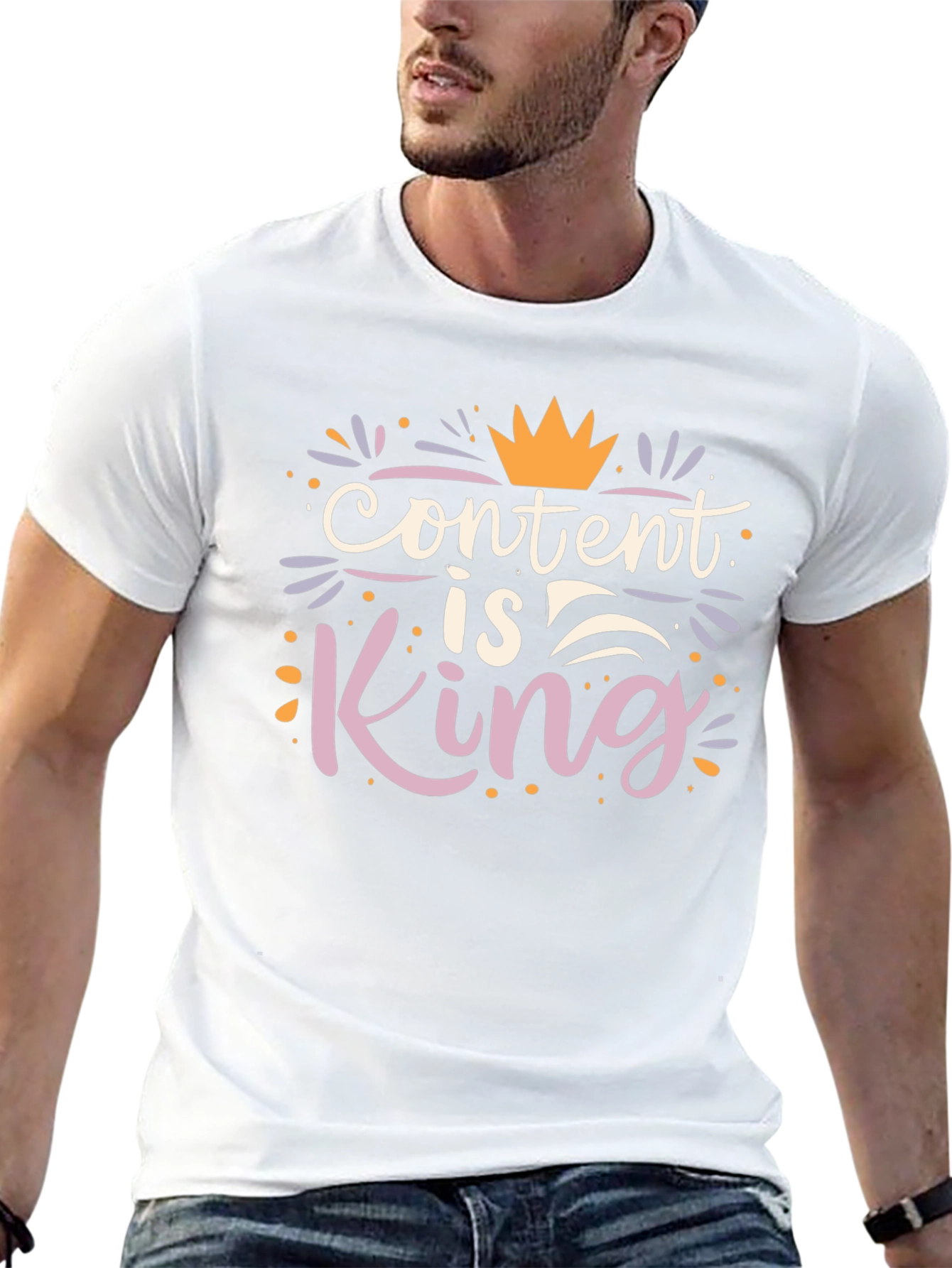 Content is King Graphic Tee - Trendy Black T-Shirt