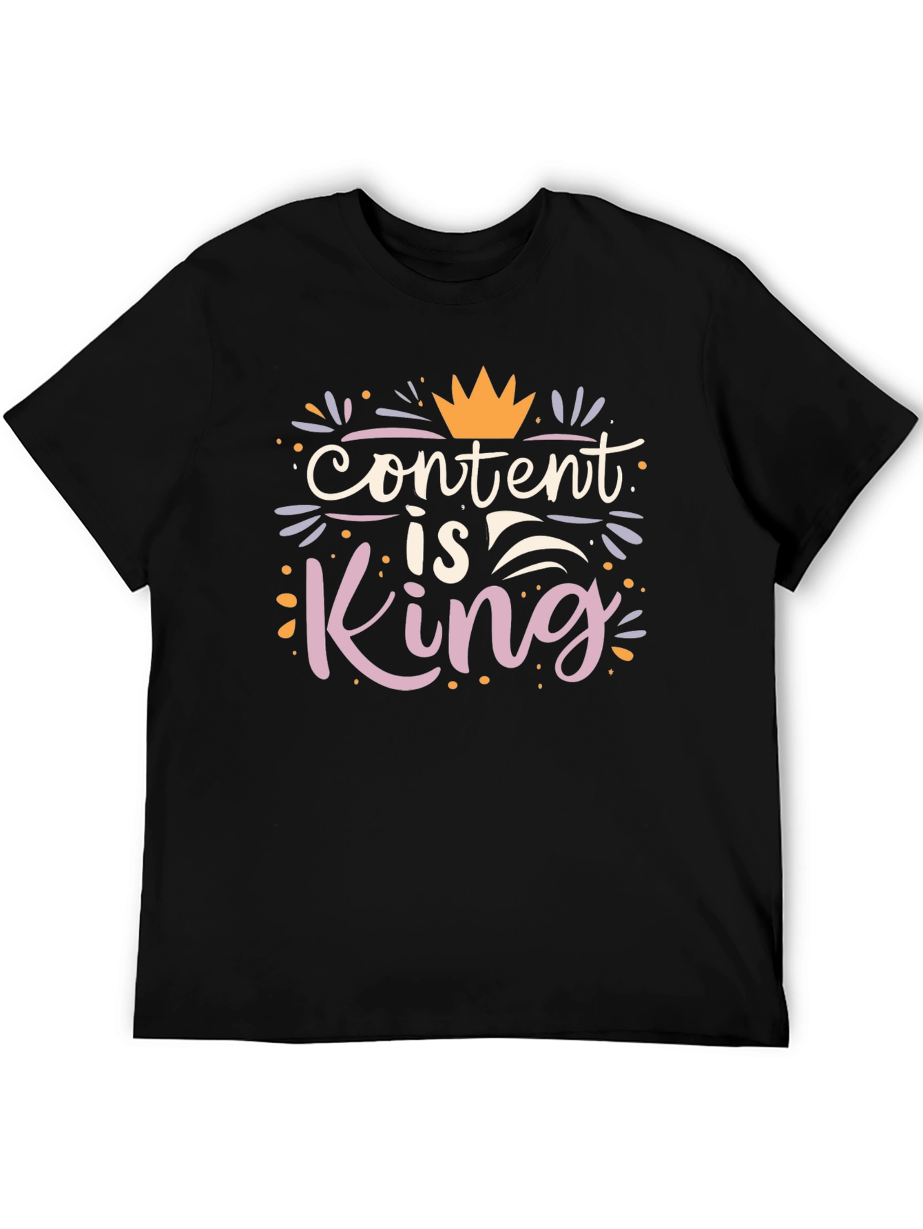 Content is King Graphic Tee - Trendy Black T-Shirt