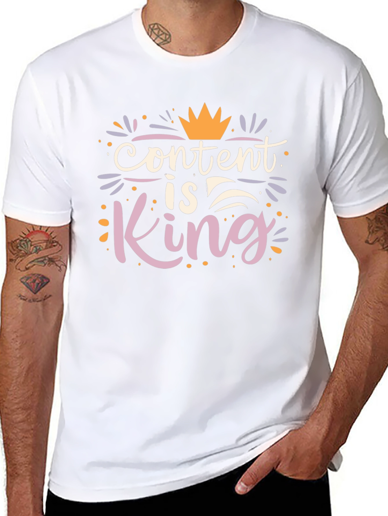 Content is King Graphic Tee - Trendy Black T-Shirt