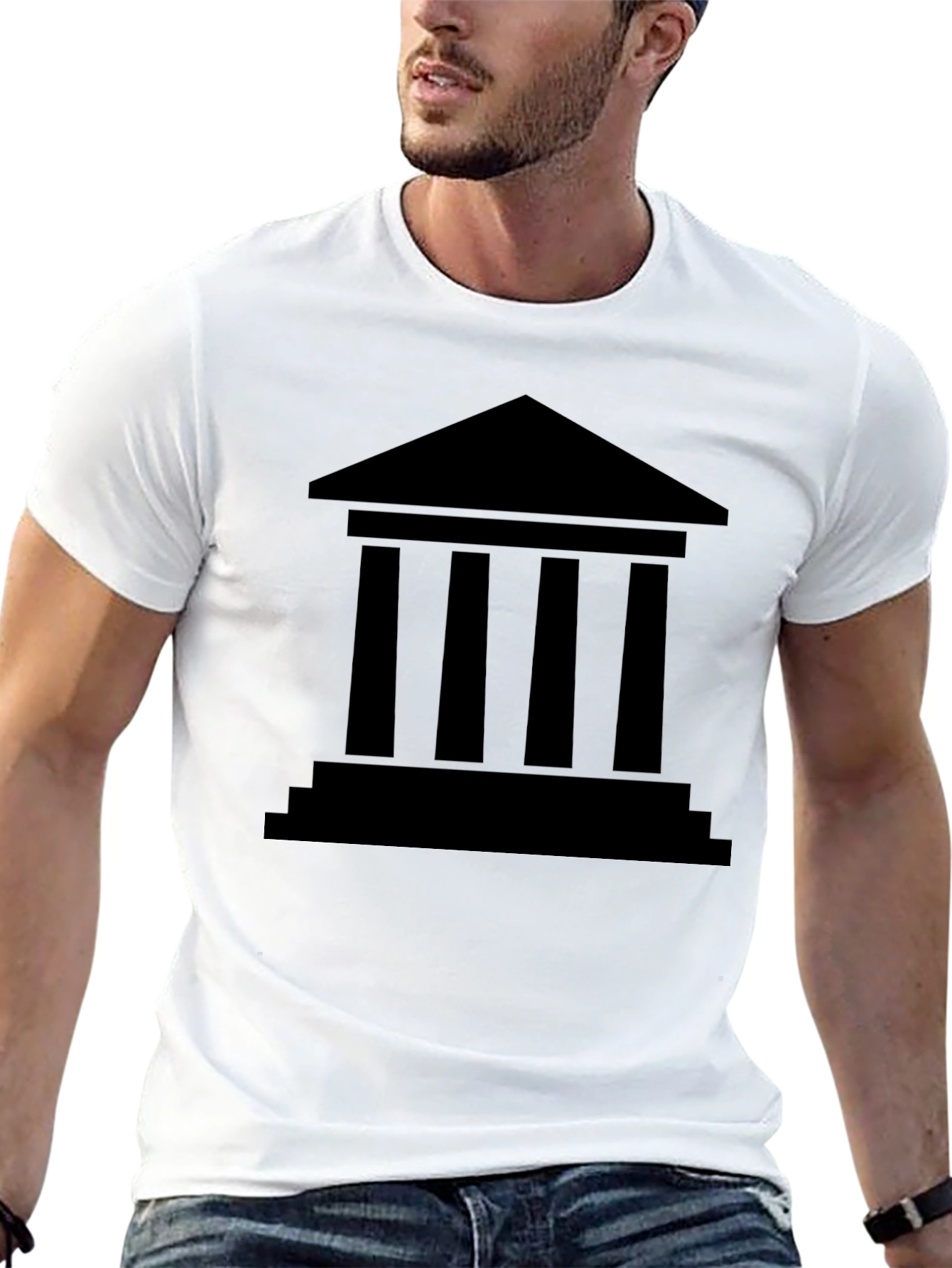 Greek Temple Graphic Tee - Classic Architecture T-Shirt