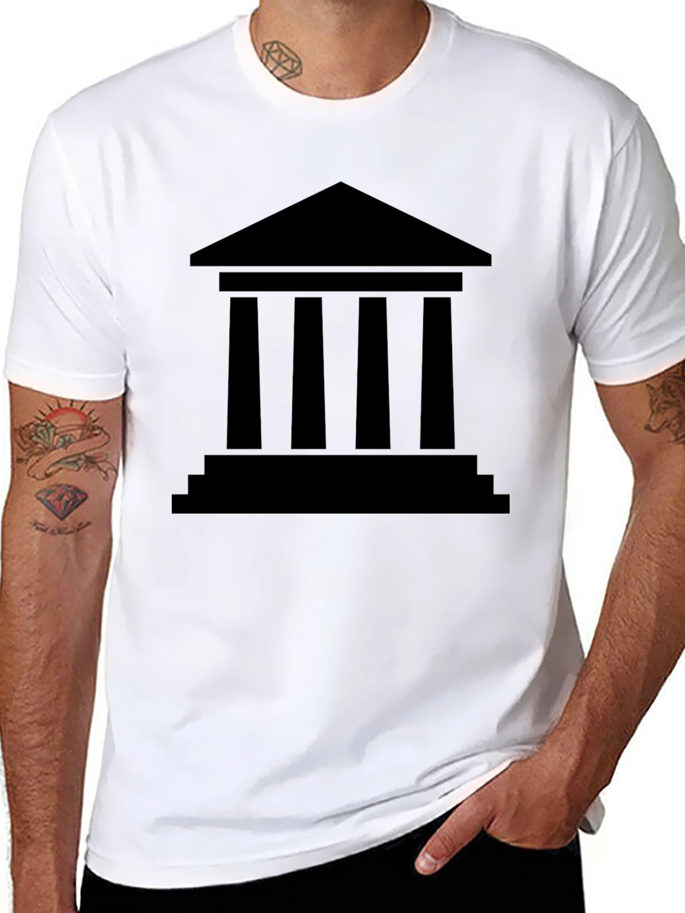 Greek Temple Graphic Tee - Classic Architecture T-Shirt