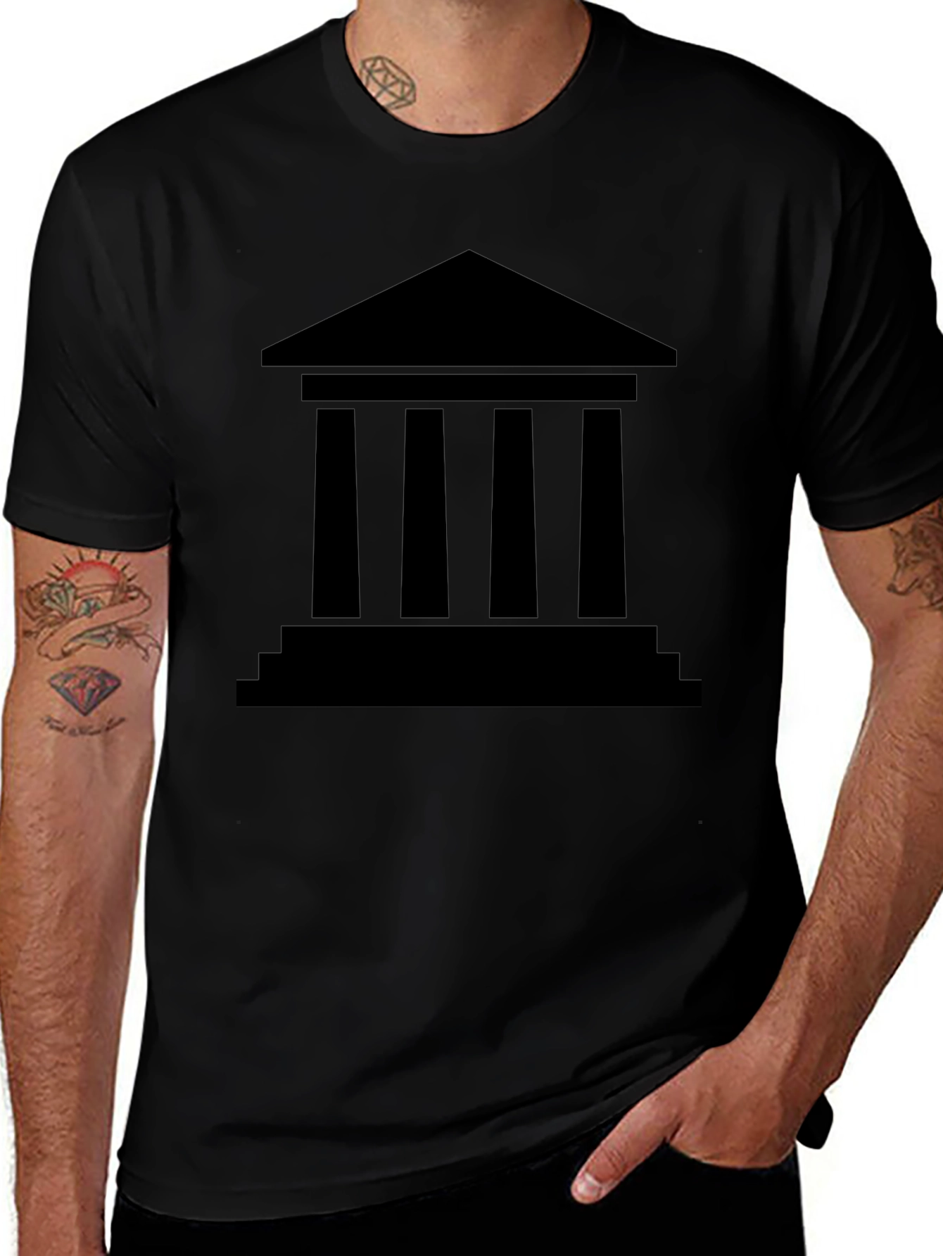 Greek Temple Graphic Tee - Classic Architecture T-Shirt
