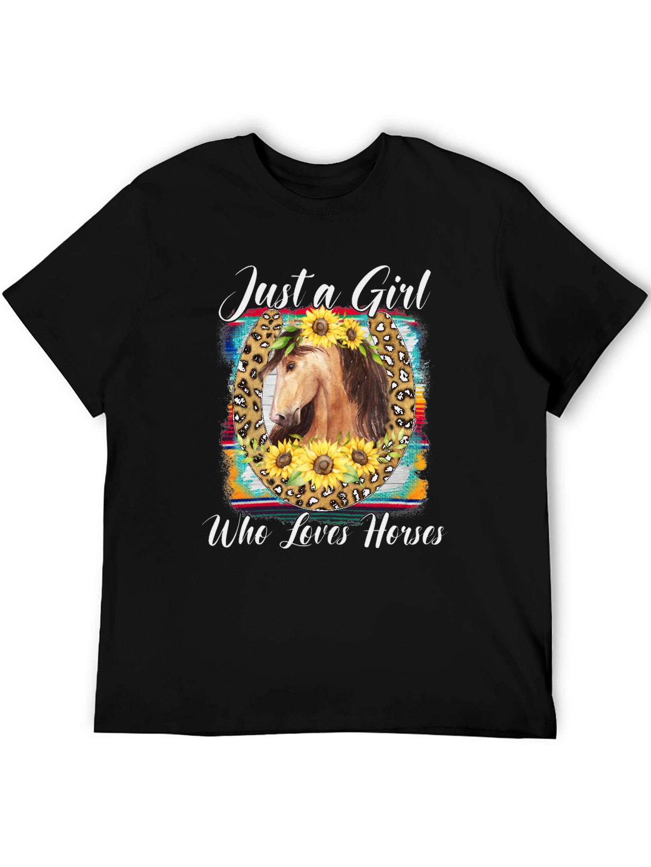 Just A Girl Who Loves Horses Black T-Shirt