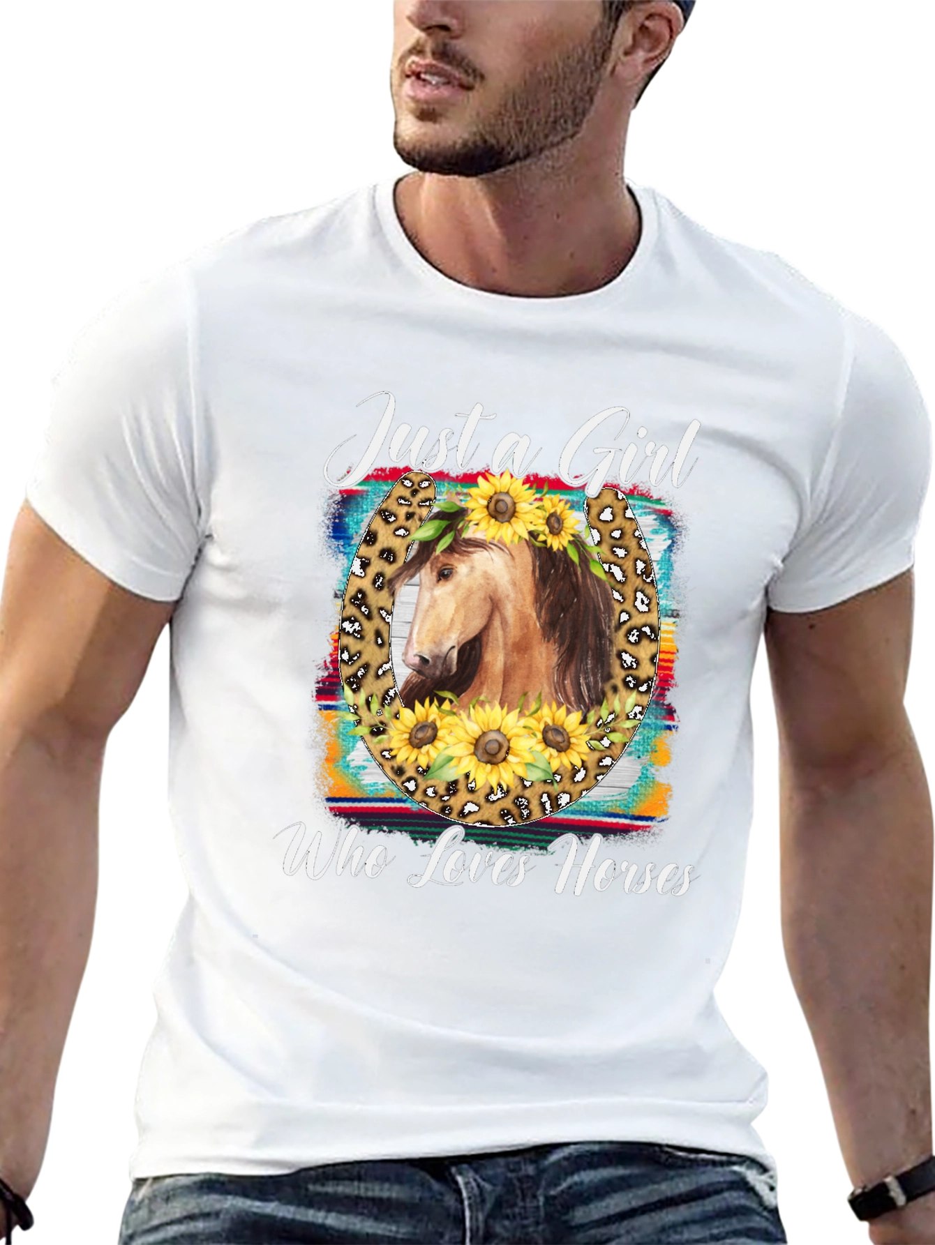 Just A Girl Who Loves Horses Black T-Shirt