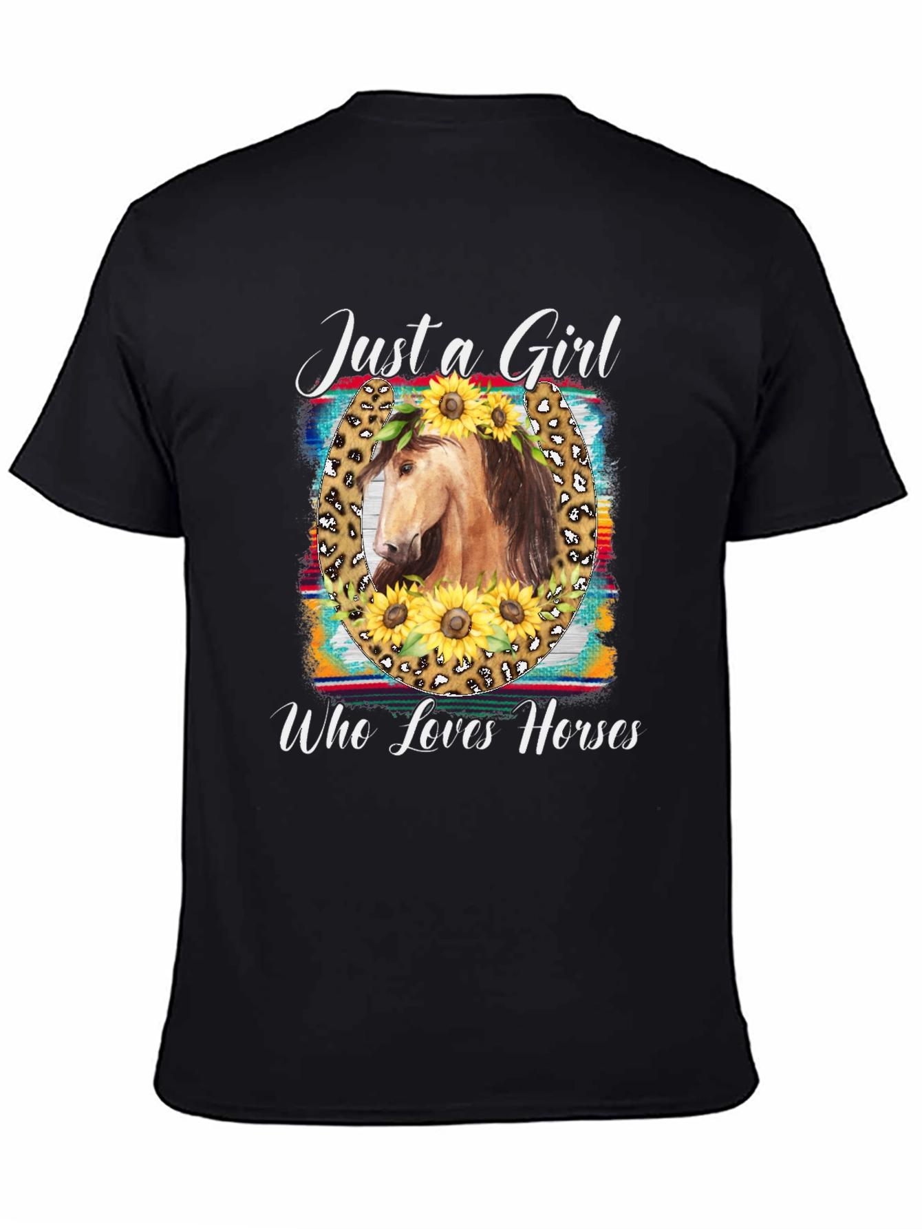 Just A Girl Who Loves Horses Black T-Shirt