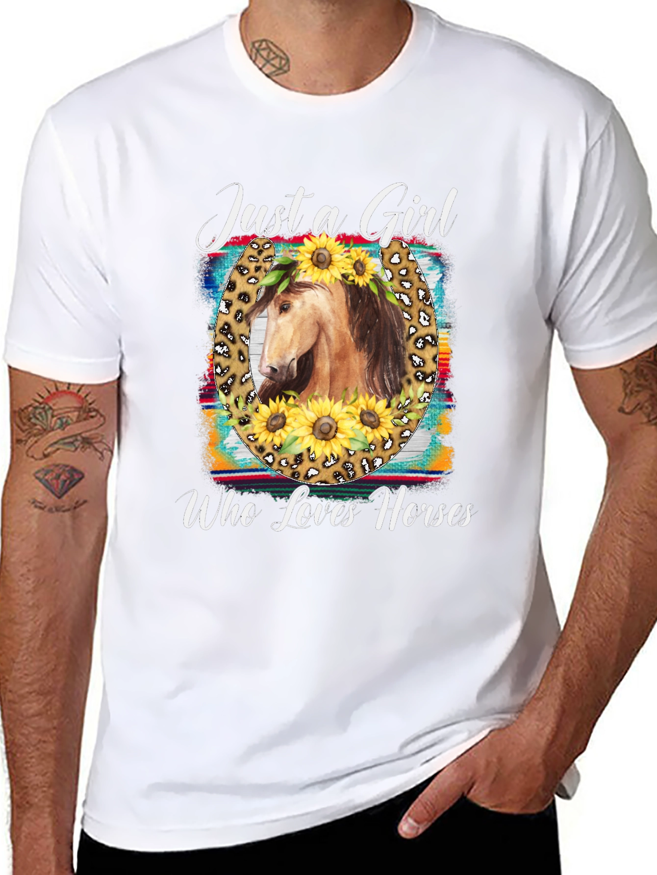 Just A Girl Who Loves Horses Black T-Shirt