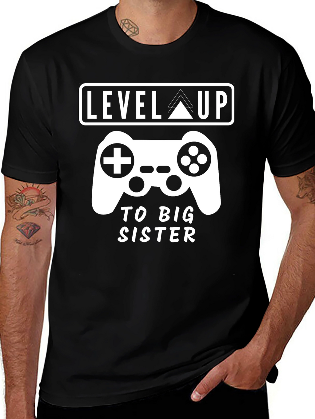 Level Up to Big Sister Gamer Tee