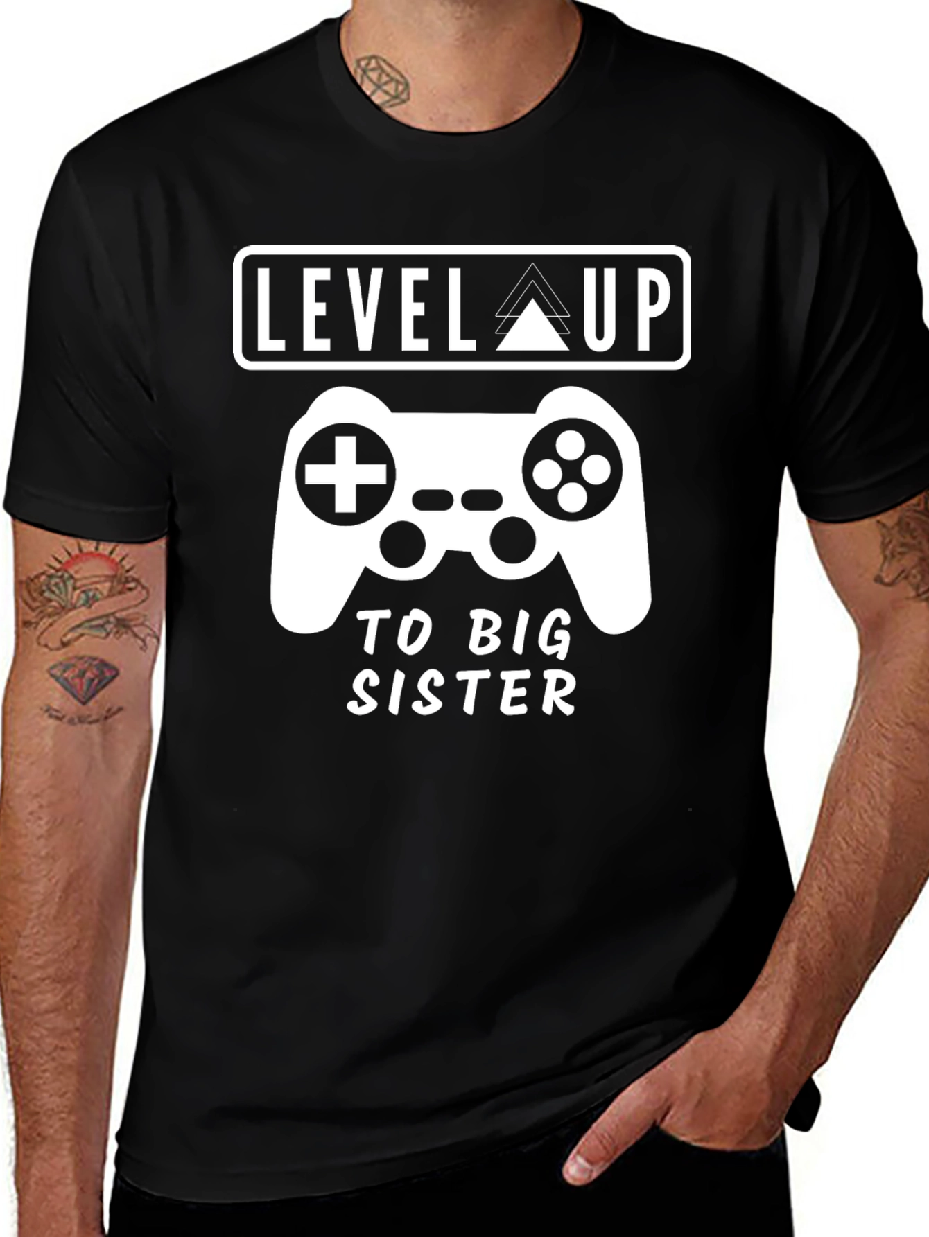 Level Up to Big Sister Gamer Tee