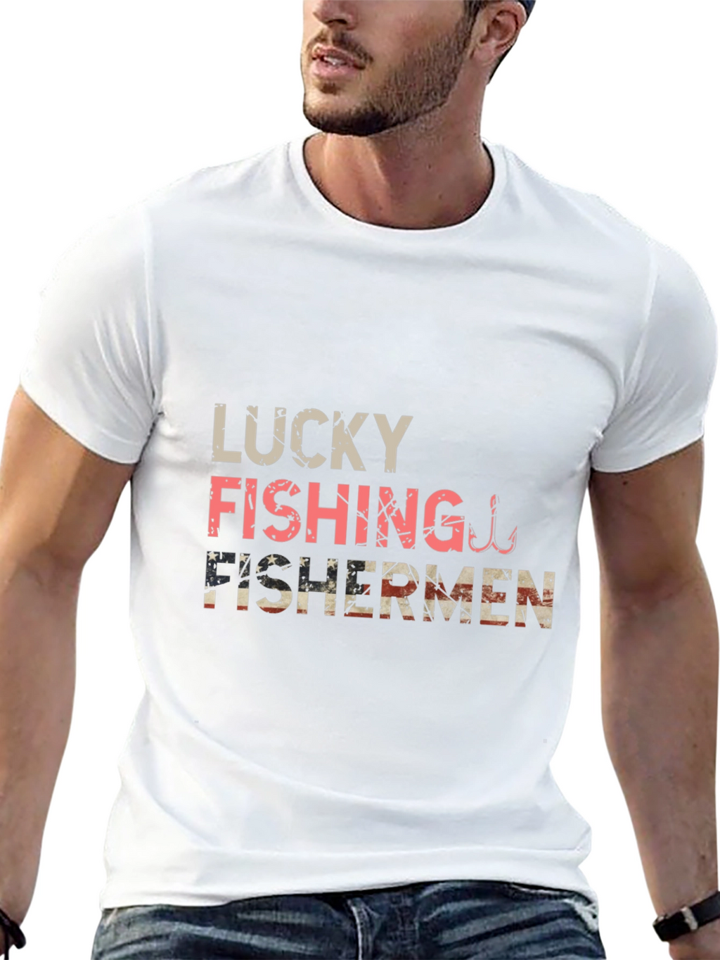 Lucky Fishing Fisherman Graphic Tee
