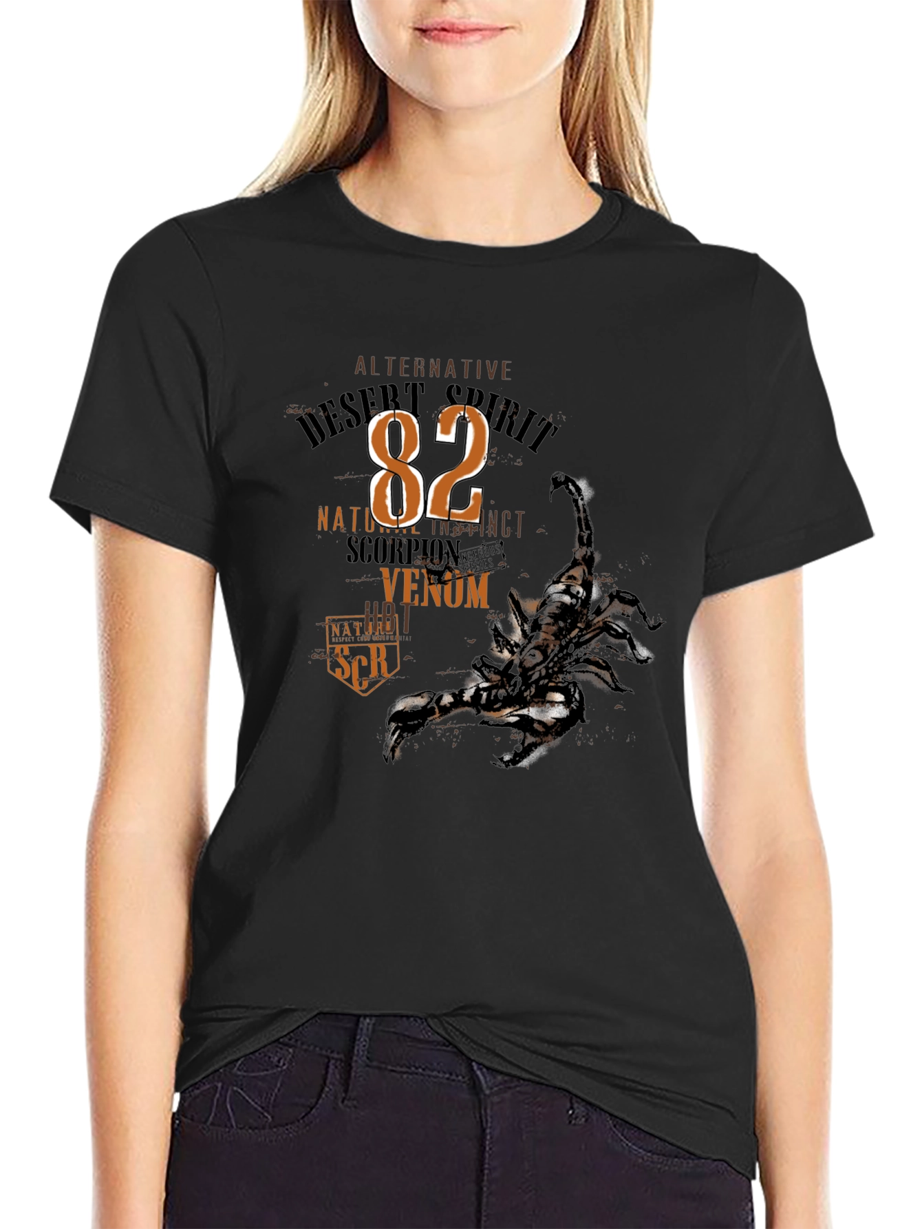 Desert Spirit Scorpion Graphic T-Shirt - Black