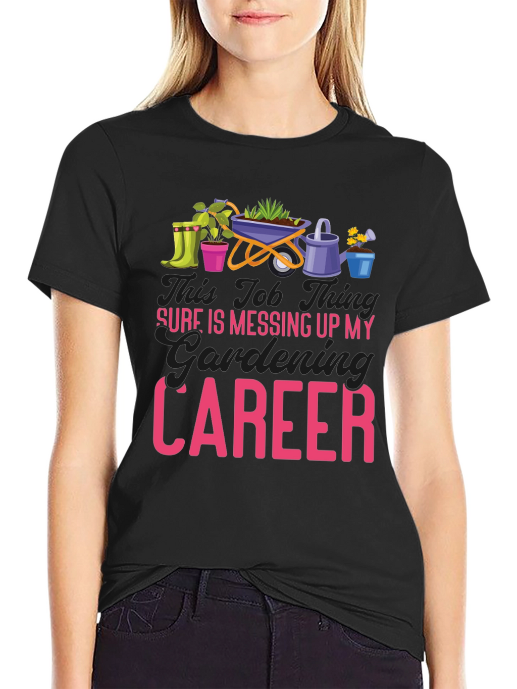 Gardening Career Graphic Tee - Black