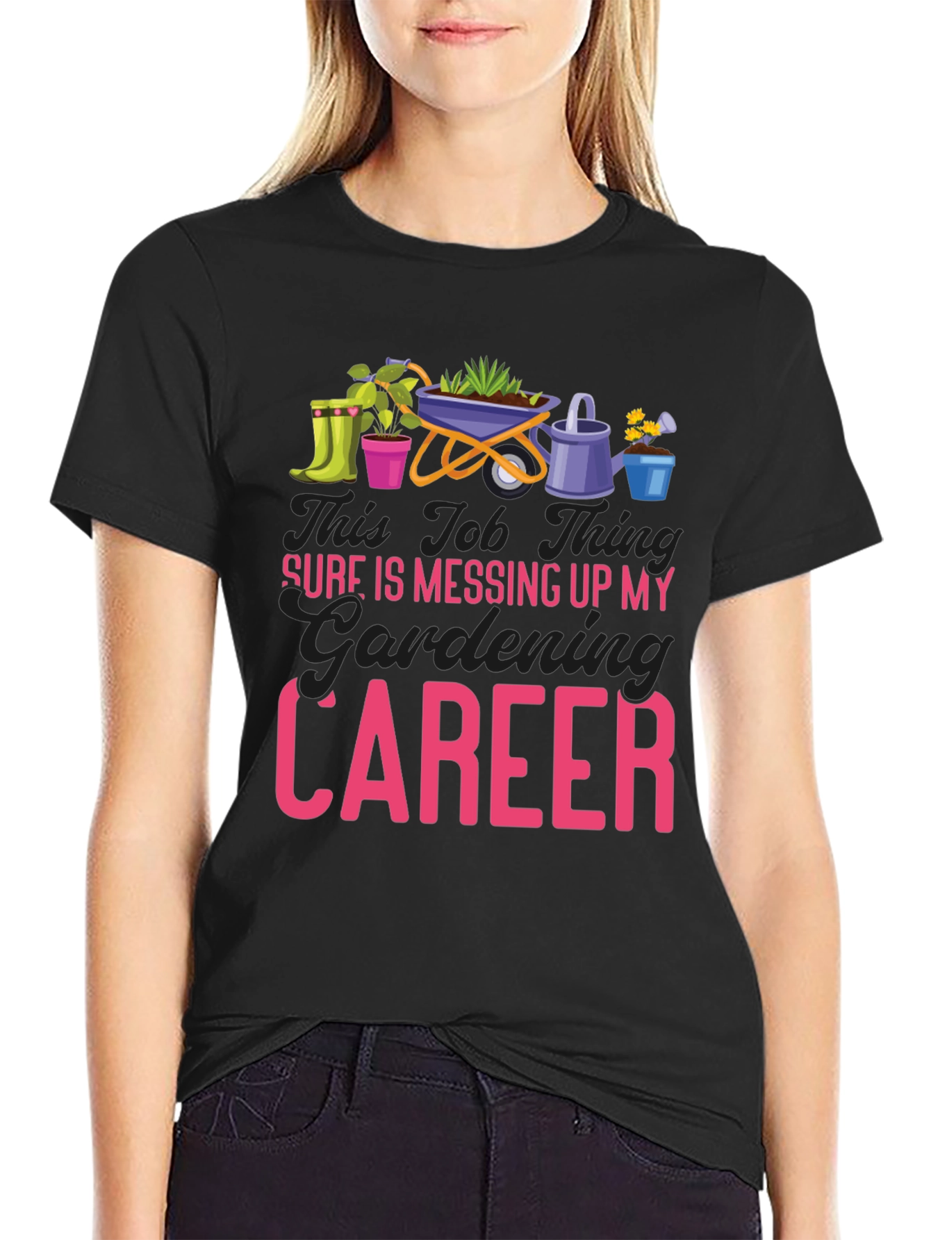 Gardening Career Graphic Tee - Black