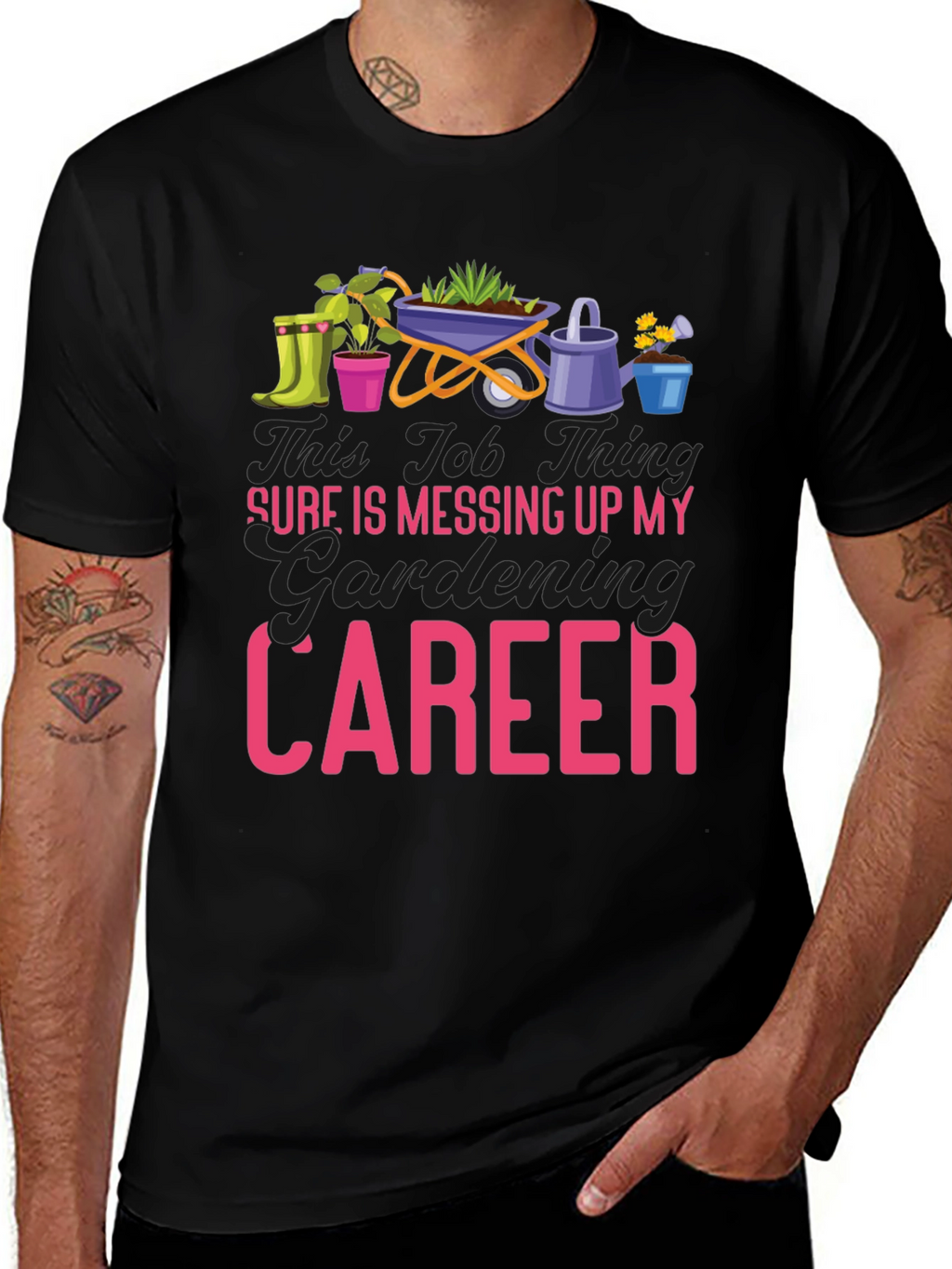 Gardening Career Graphic Tee - Black
