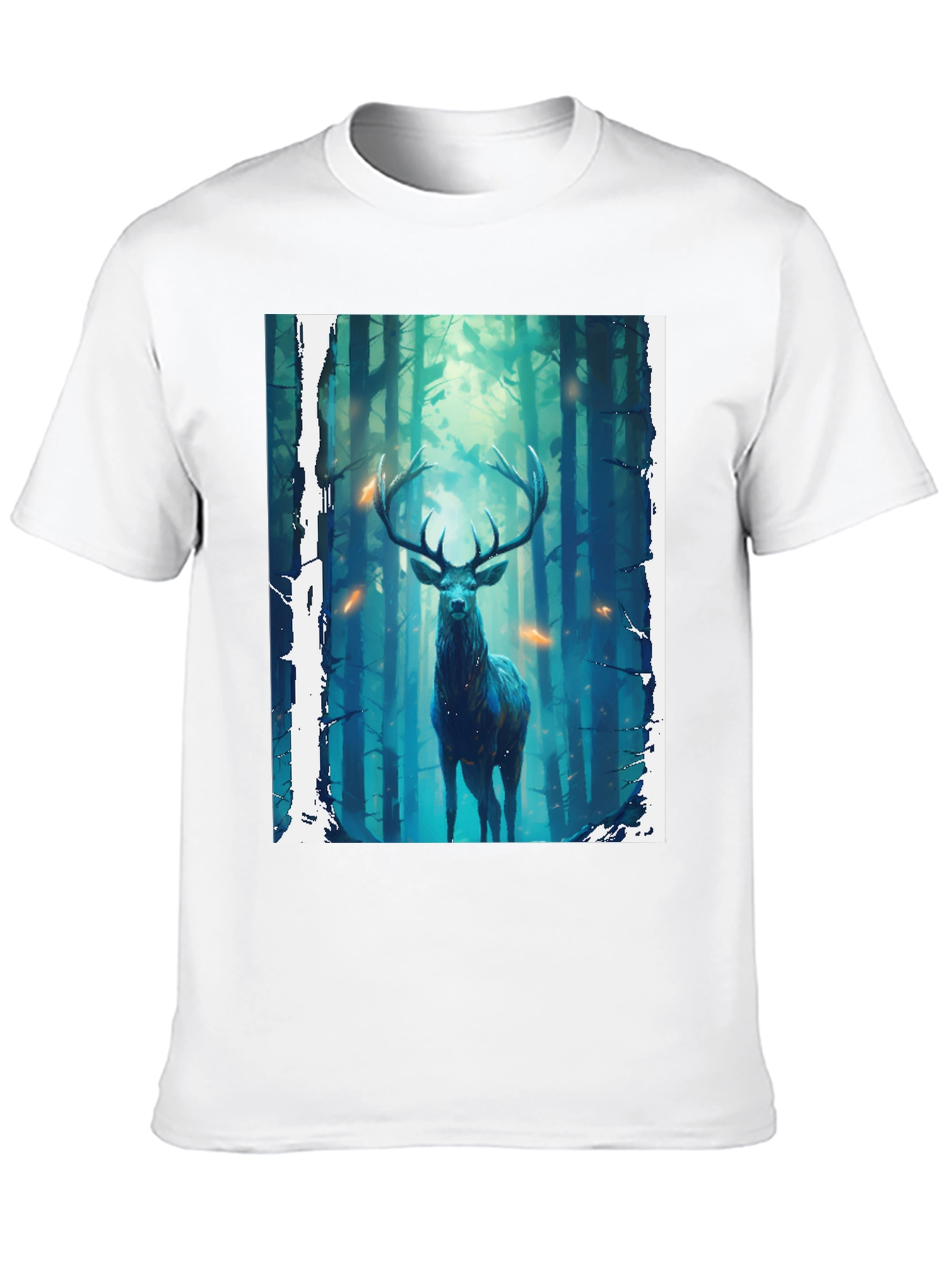 Mystic Forest Deer Graphic Tee - Nature Inspired Design
