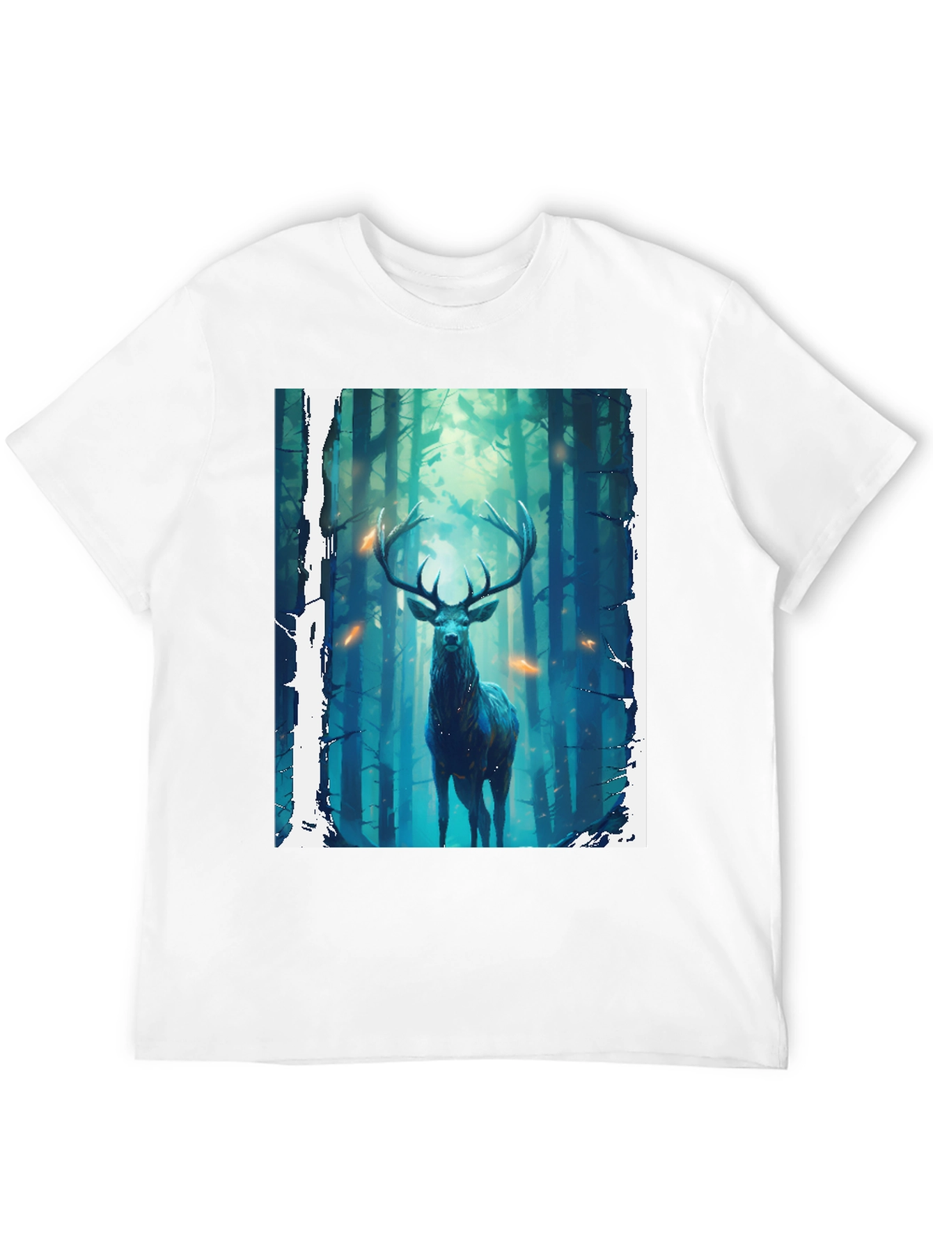 Mystic Forest Deer Graphic Tee - Nature Inspired Design