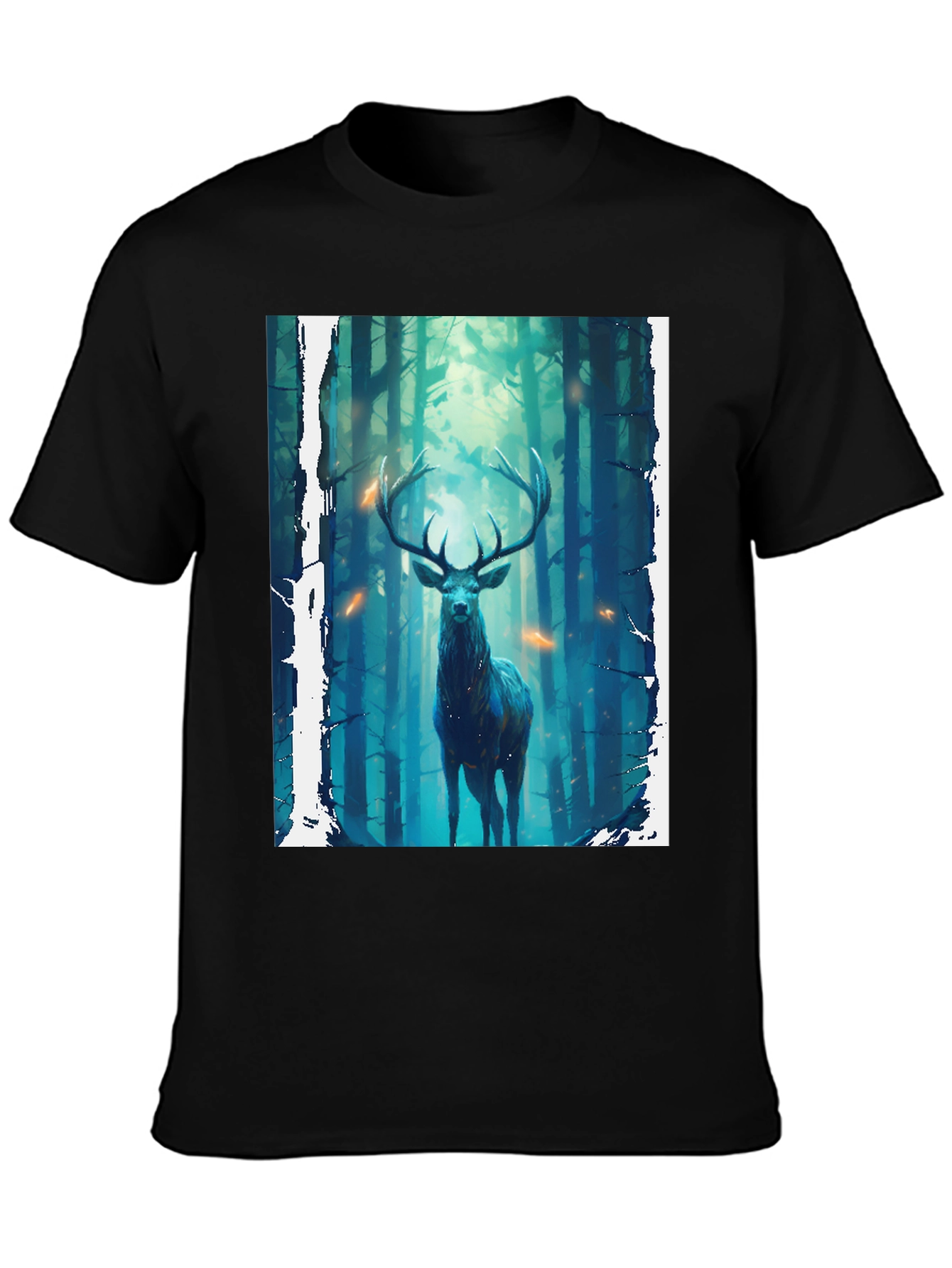 Mystic Forest Deer Graphic Tee - Nature Inspired Design