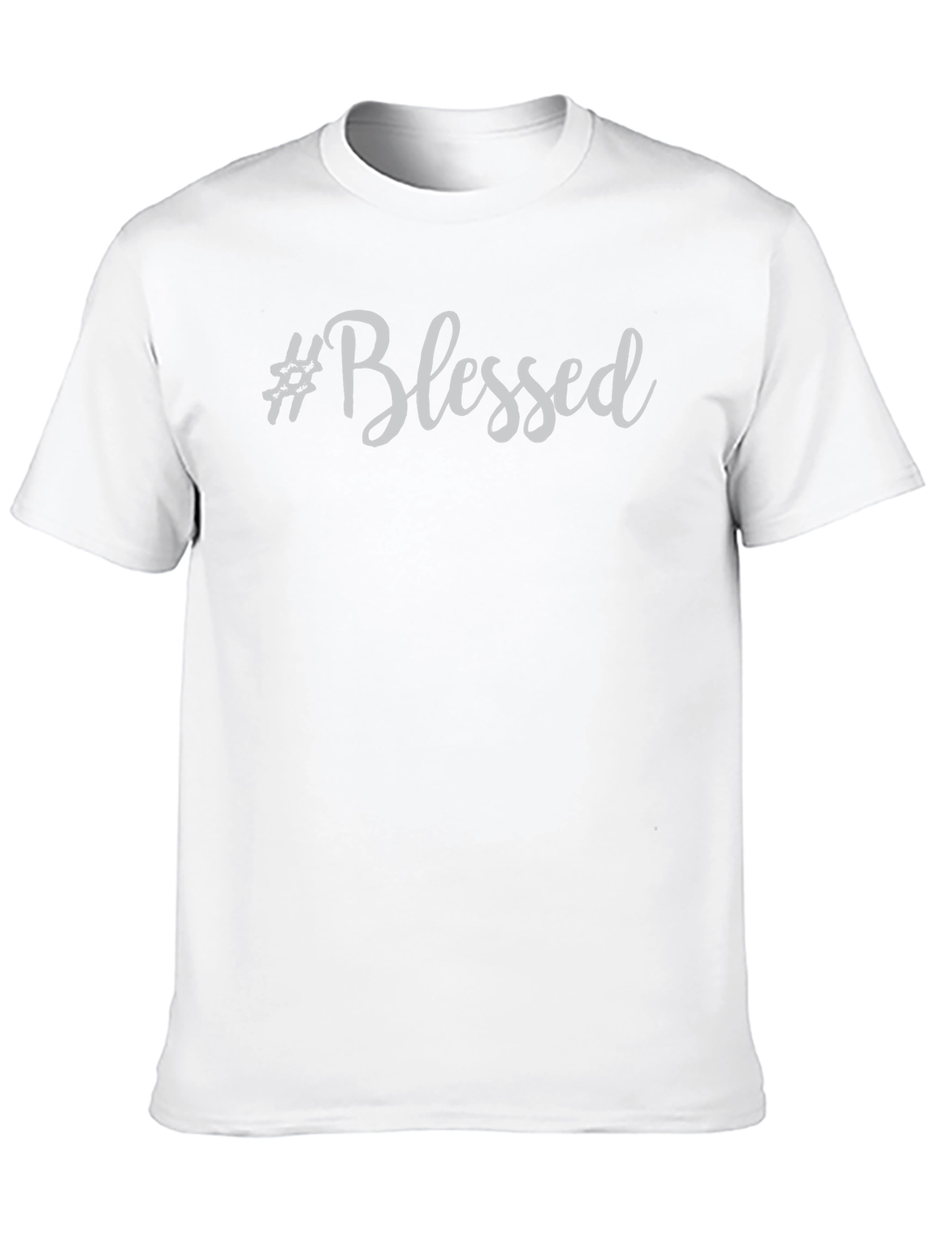 #Blessed Graphic Print Crew Neck T-Shirt