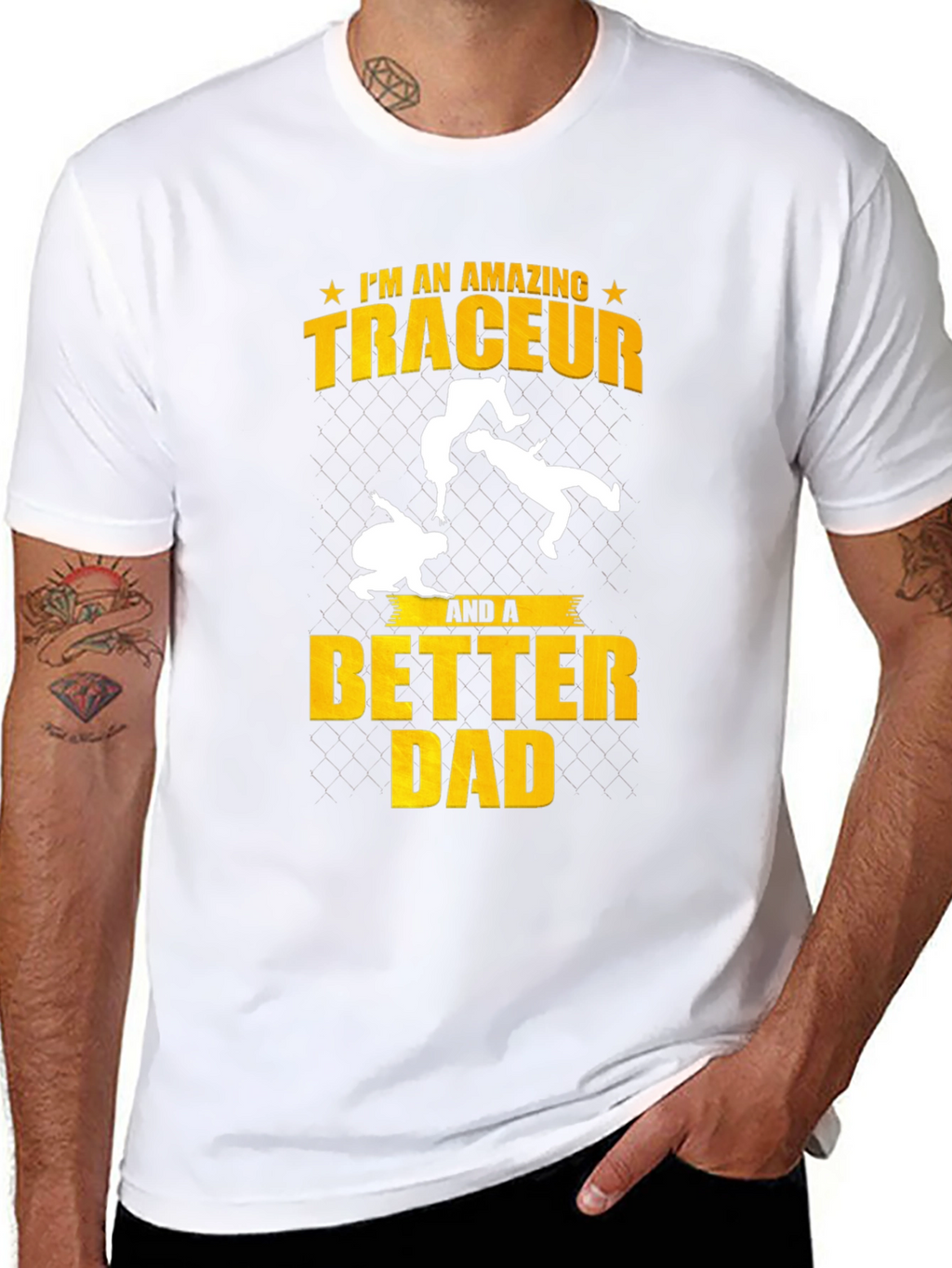 Amazing Traceur Better Dad Black T-Shirt