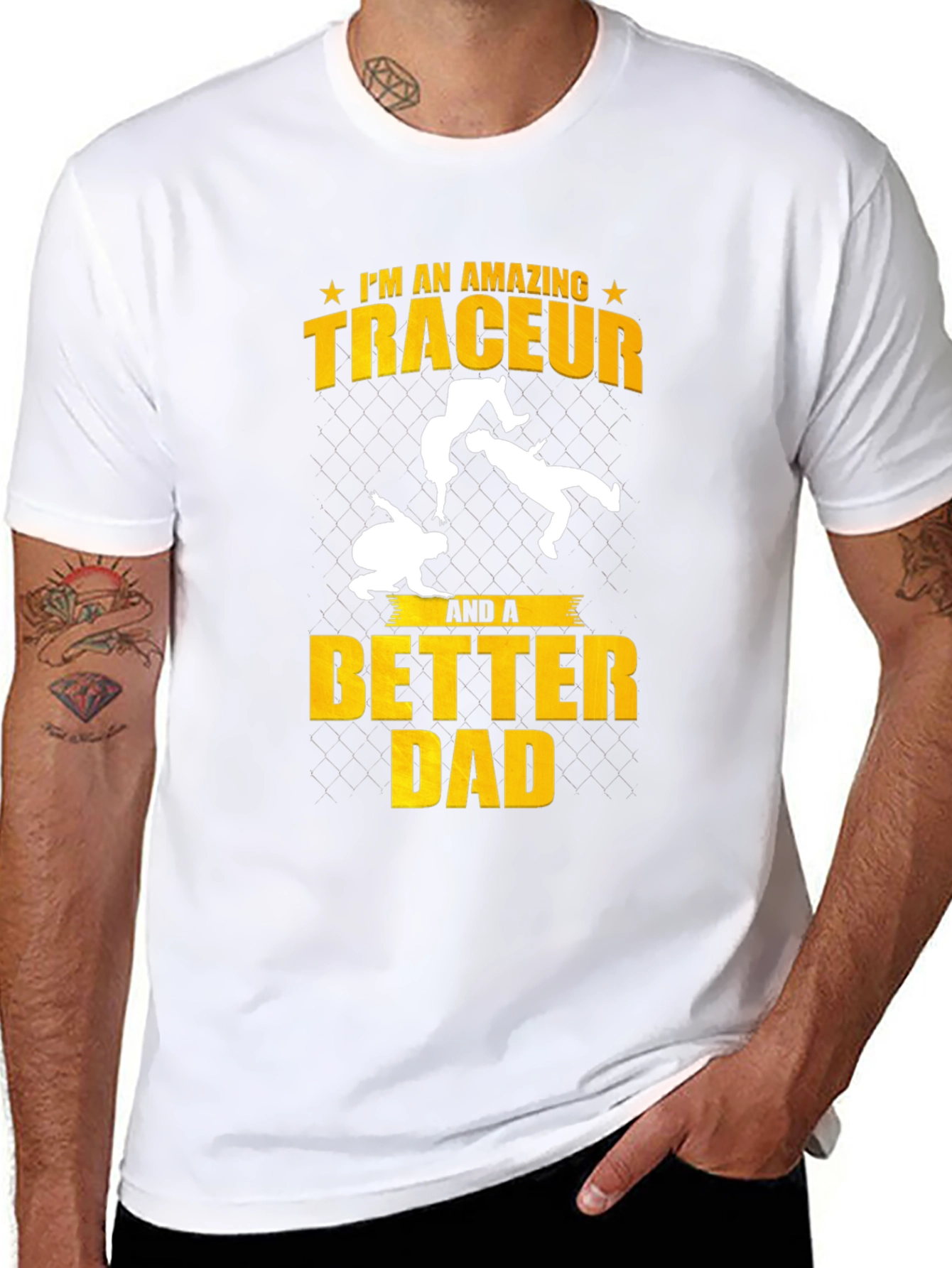 Amazing Traceur Better Dad Black T-Shirt