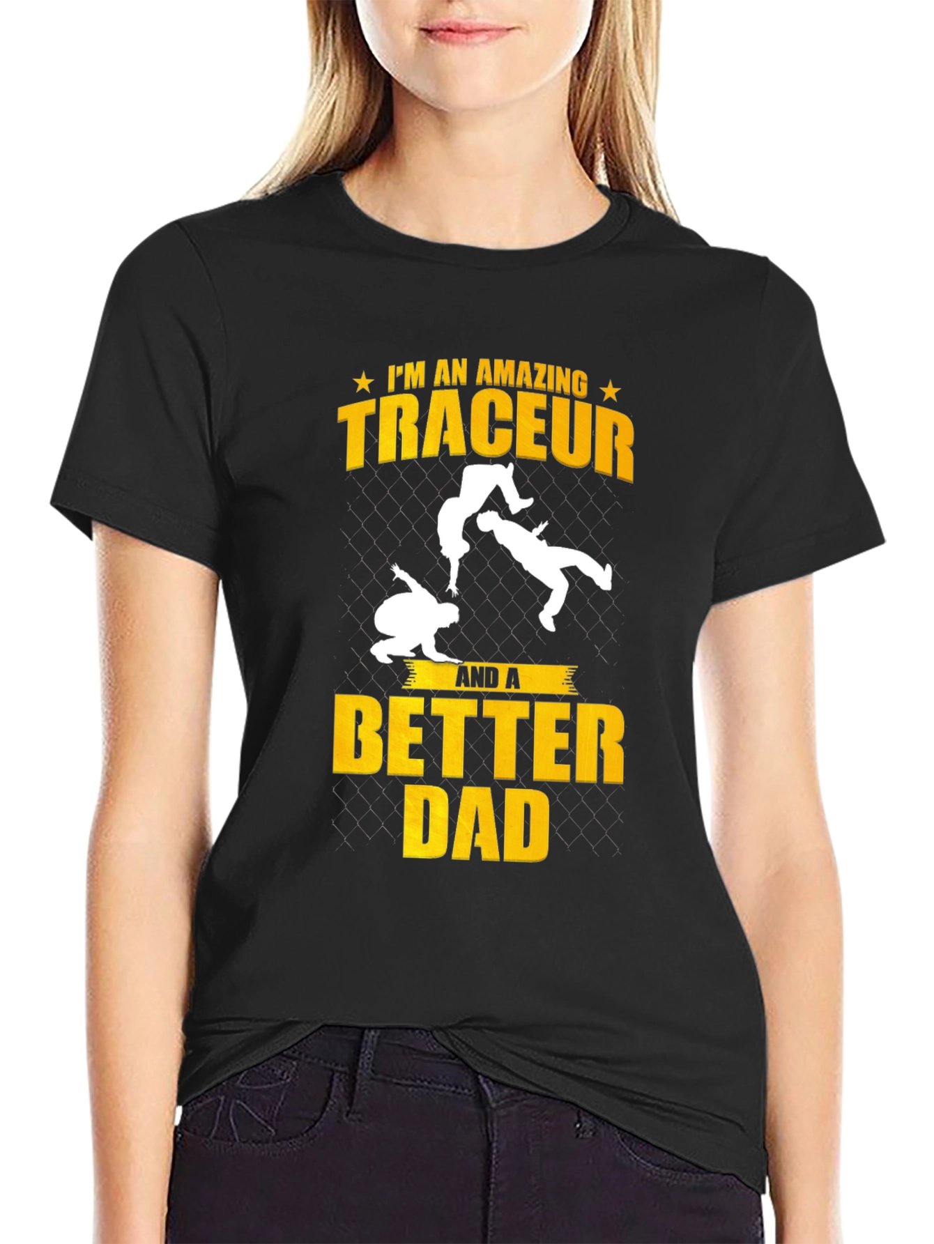 Amazing Traceur Better Dad Black T-Shirt