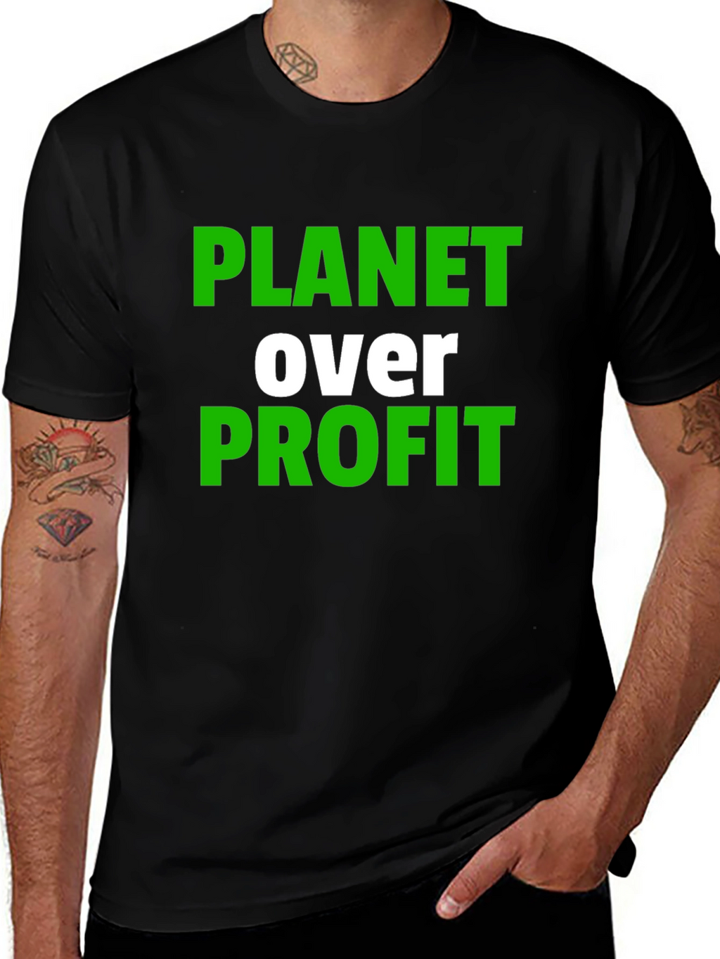 Planet Over Profit Graphic Tee - Black