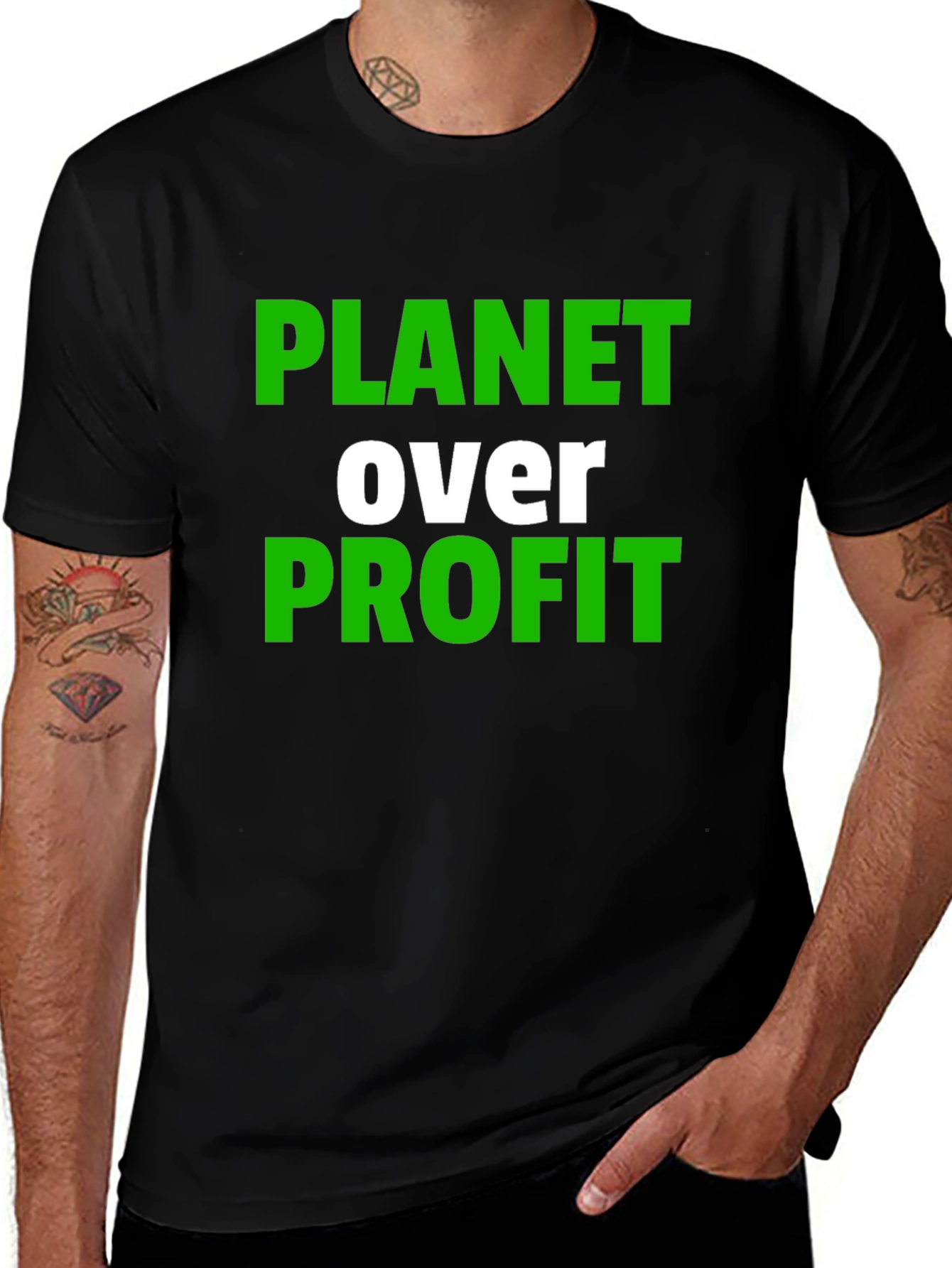 Planet Over Profit Graphic Tee - Black