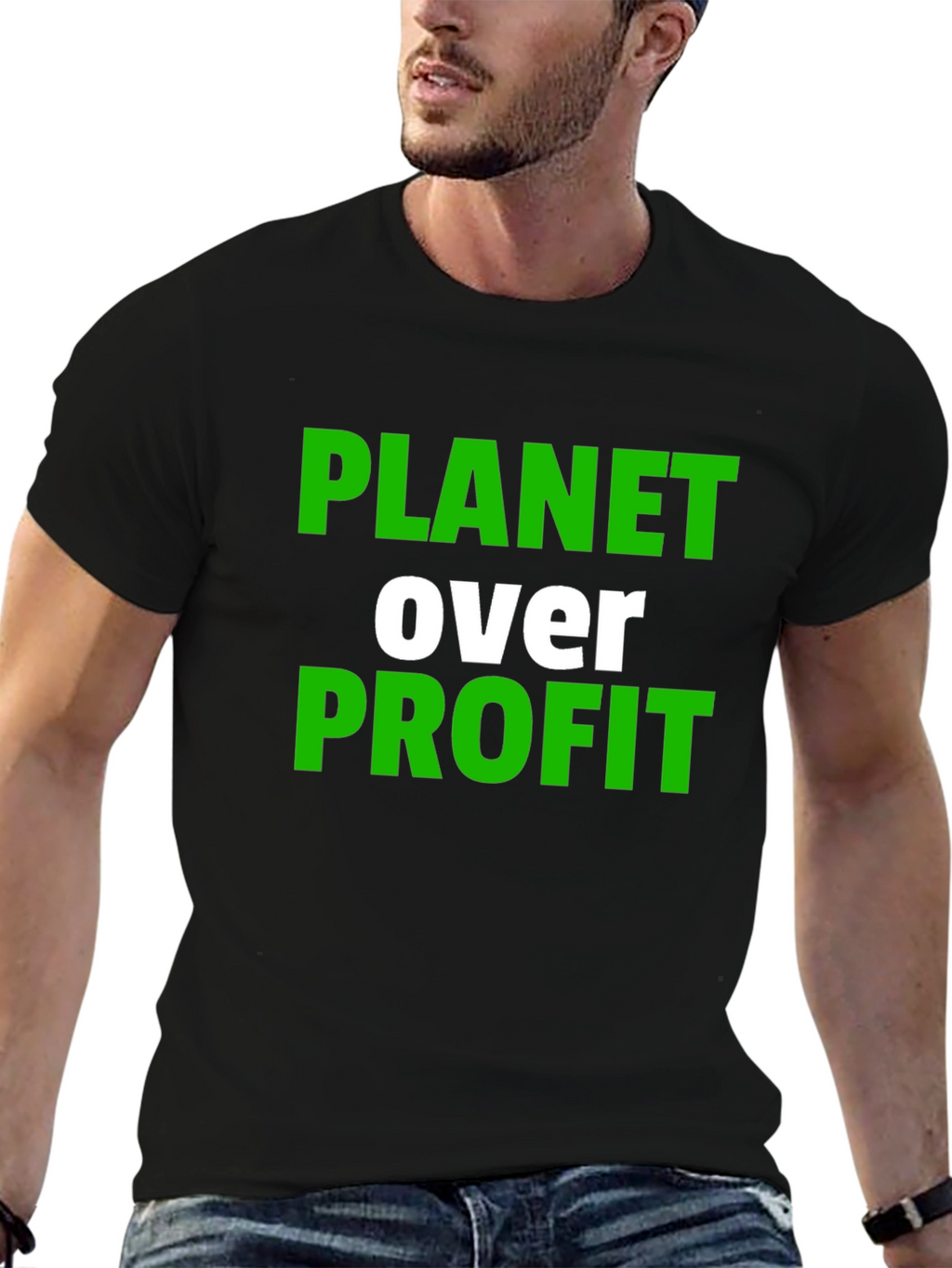 Planet Over Profit Graphic Tee - Black