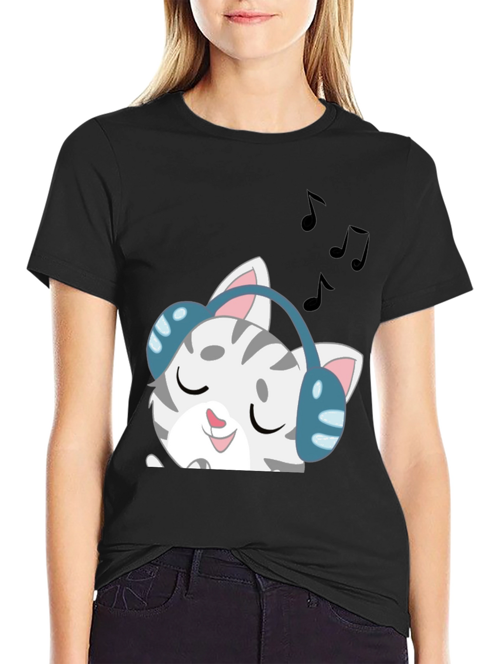 Cool Cat Headphones T-Shirt