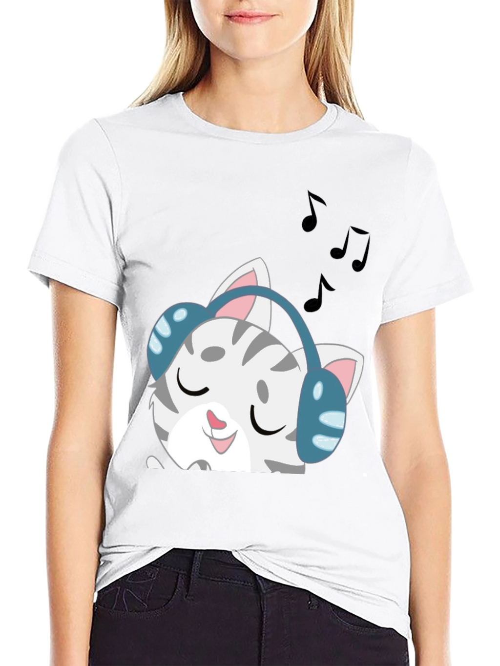 Cool Cat Headphones T-Shirt