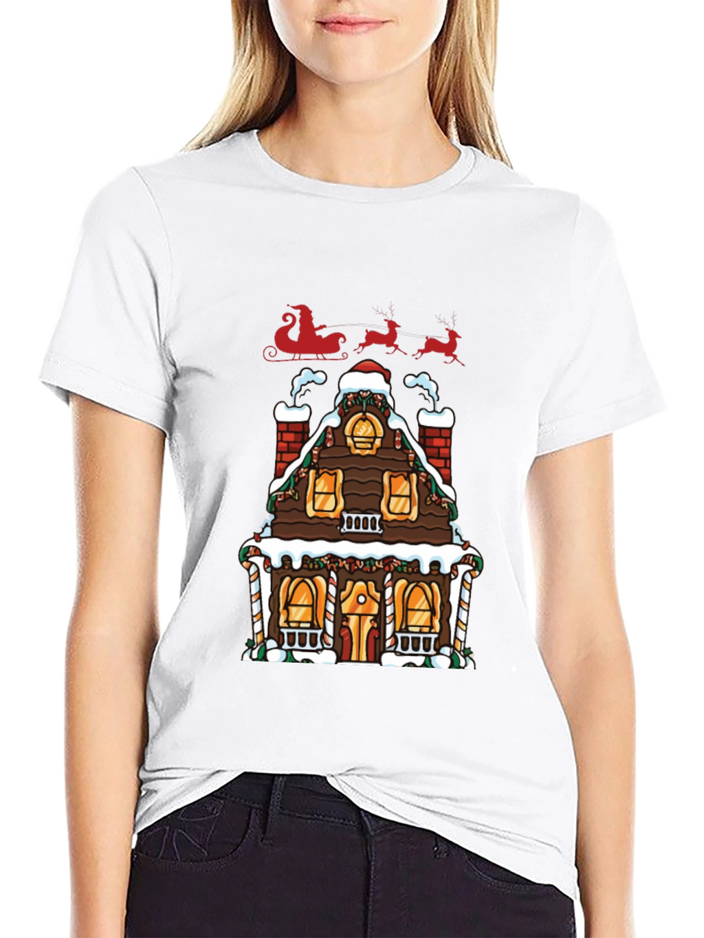 Festive Gingerbread House Christmas T-Shirt