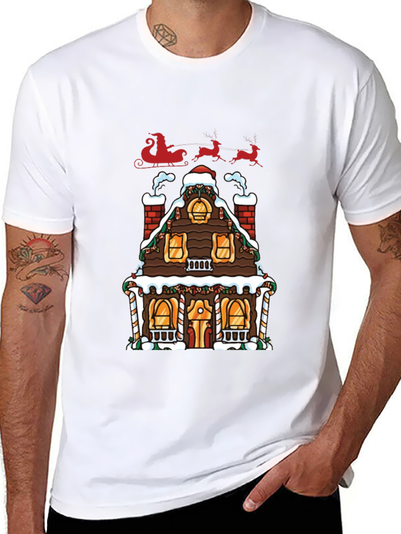 Festive Gingerbread House Christmas T-Shirt