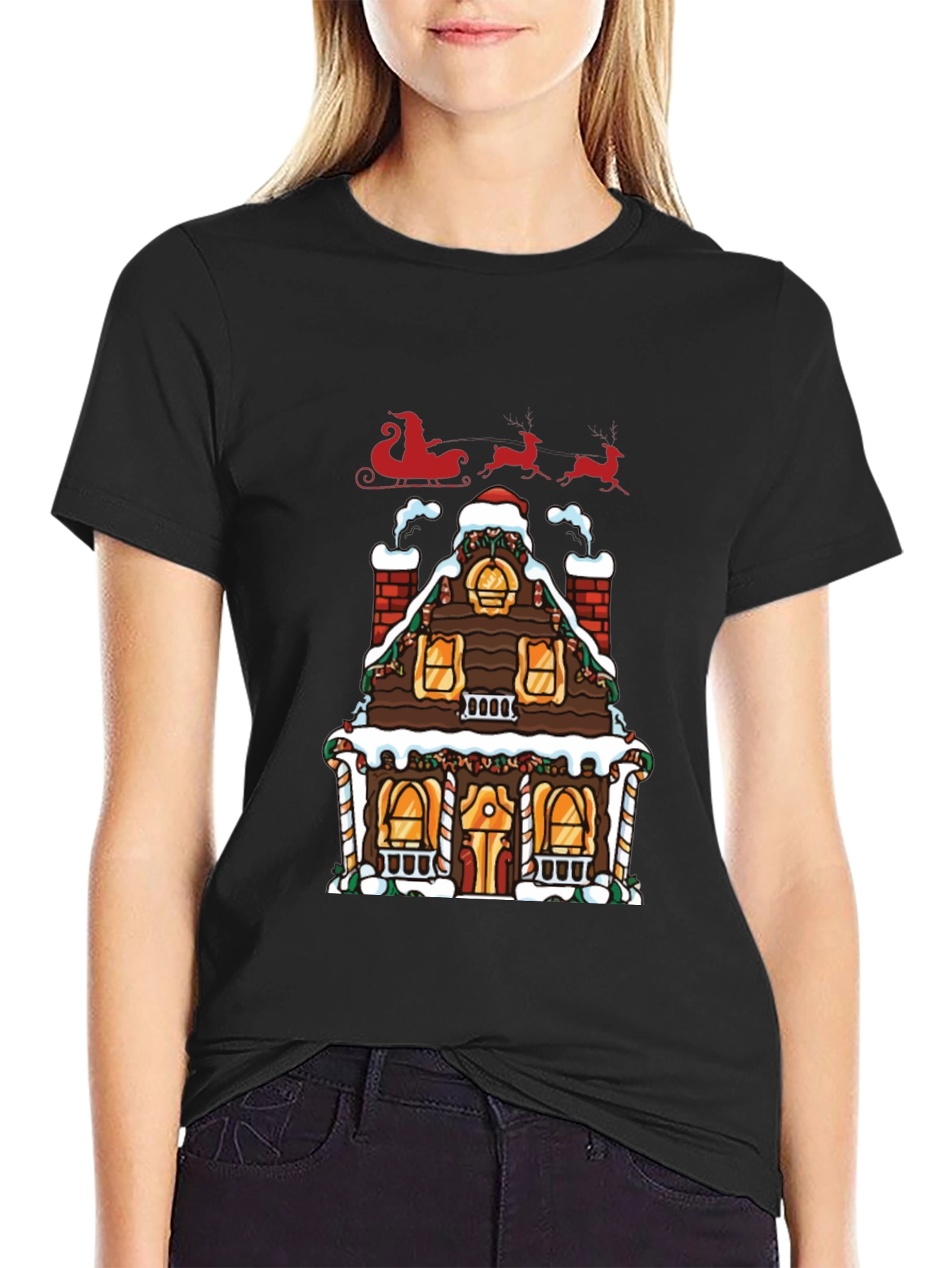 Festive Gingerbread House Christmas T-Shirt