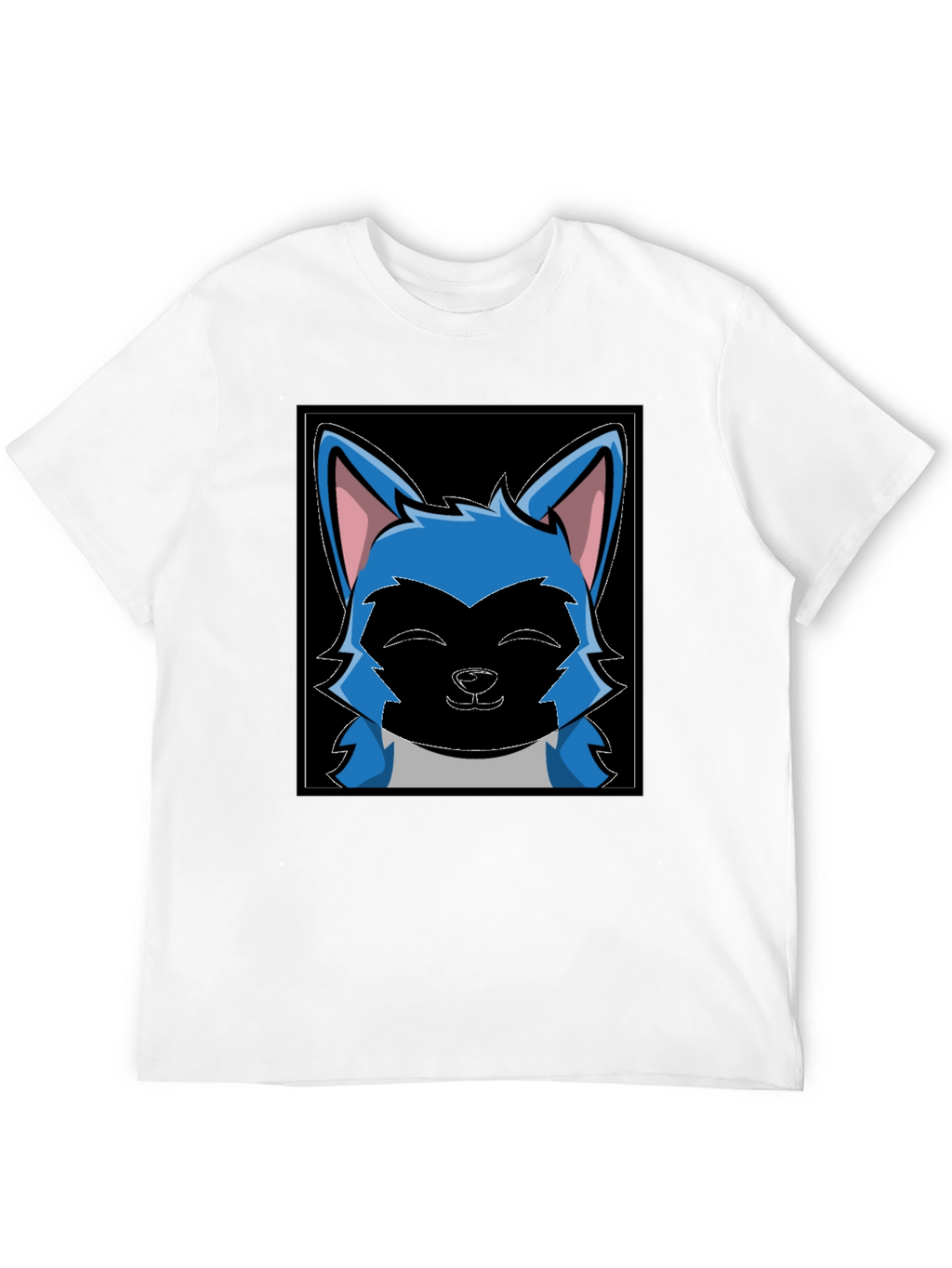 Cartoon Wolf Graphic Black T-Shirt